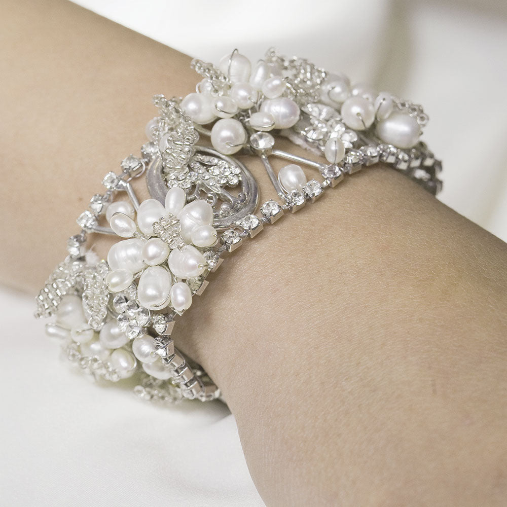 Vintage Olga Cuff Bracelet for Women - Elegant Retro Jewelry for Parties, Weddings & Special Occasions