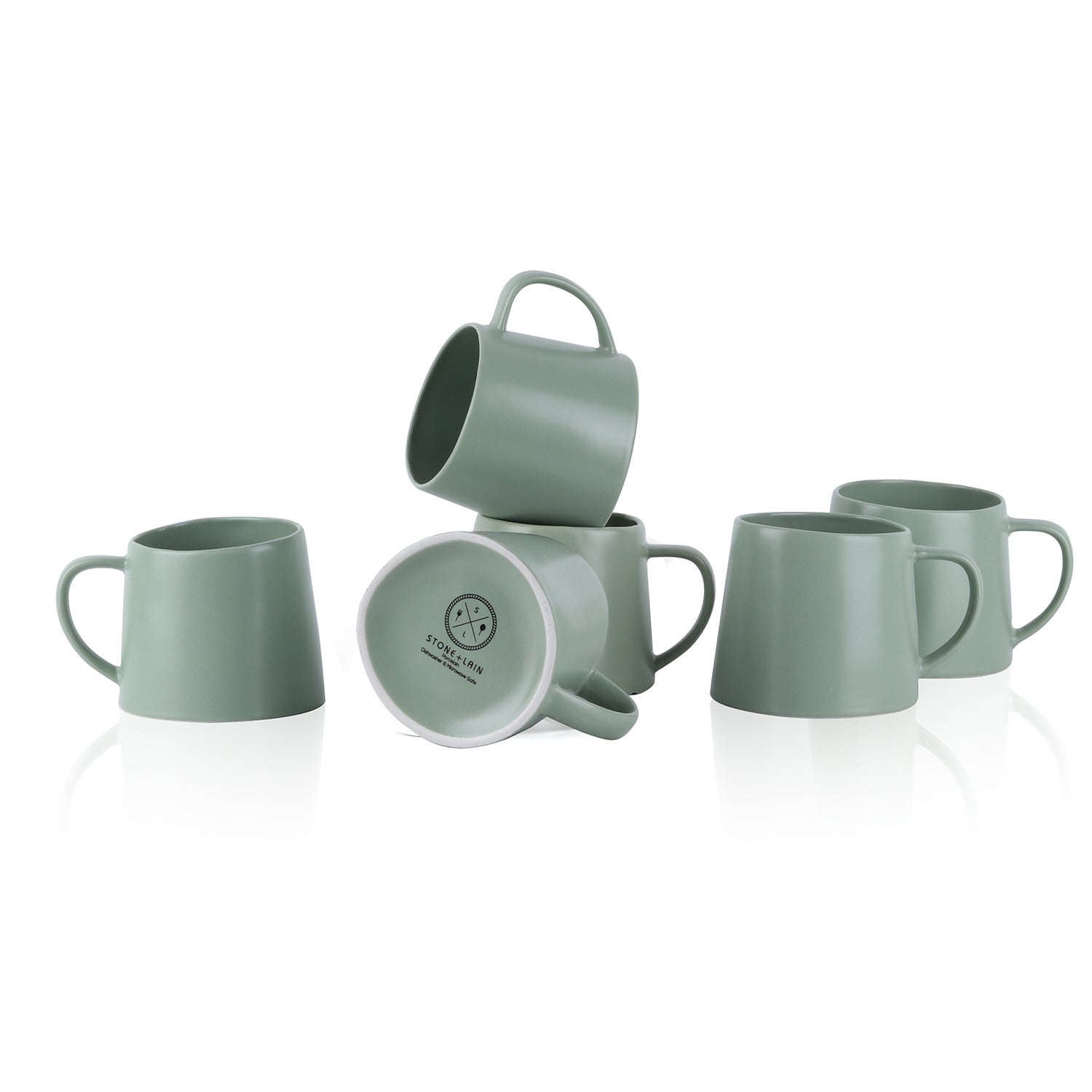 Premium Delilah Porcelain Coffee Mug Set - 6 Pack, Elegant Ceramic Tea Cups for Home, Office & Gifts - Dishwasher & Microwave Safe