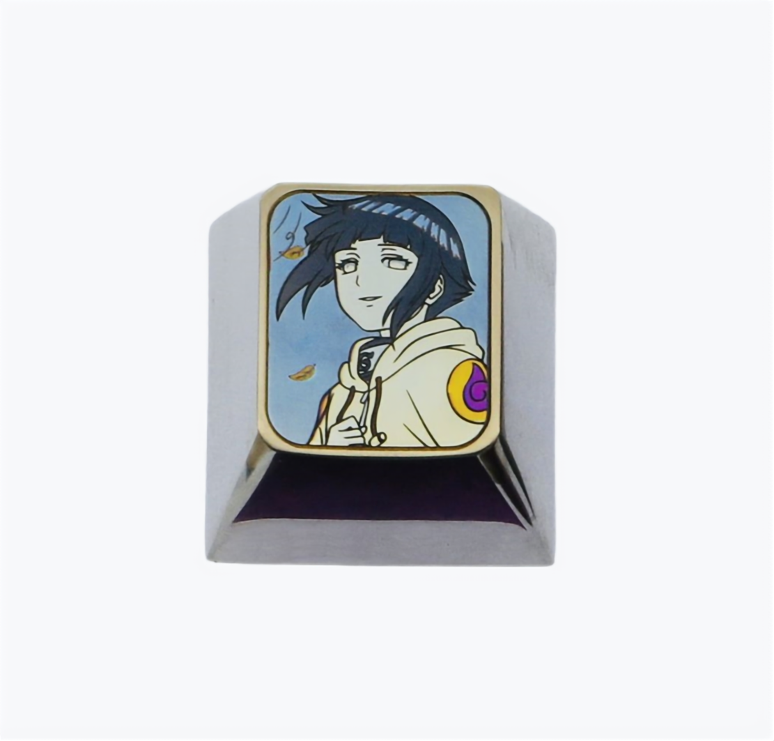Naruto Anime Hyuga Hinata 1U Titanium Alloy Keycaps for Mechanical Keyboards - Perfect for Gaming & Typing Enthusiasts