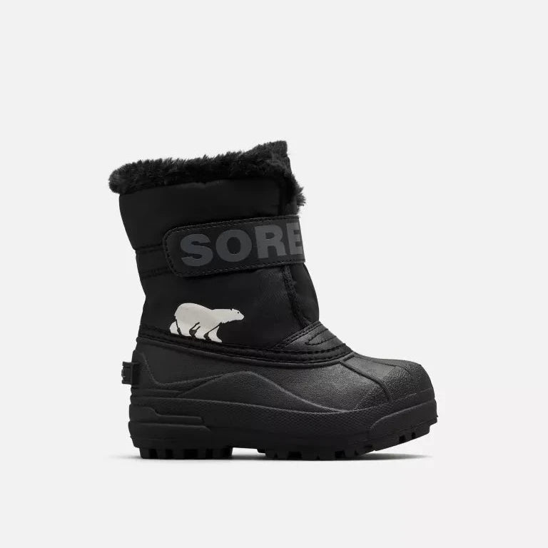Sorel Black/Charcoal Toddler Snow Commander Boot - Waterproof Winter Boots for Kids, Warm Snow Shoes for Boys & Girls - Perfect for Snow Play, Sledding & Outdoor Winter Activities