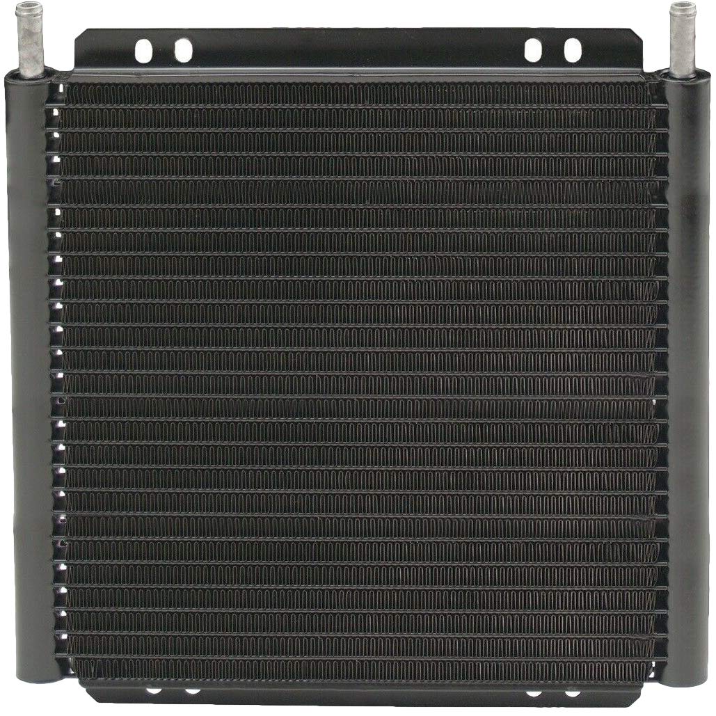 Heavy Duty 11-Inch Transmission Oil Cooler with 9-Inch Electric Fan, 6AN In-Line Hose & Thermostat Switch Wiring Kit (180°F On/165°F Off) - Perfect for High-Performance Vehicles, Towing & Off-Road Use