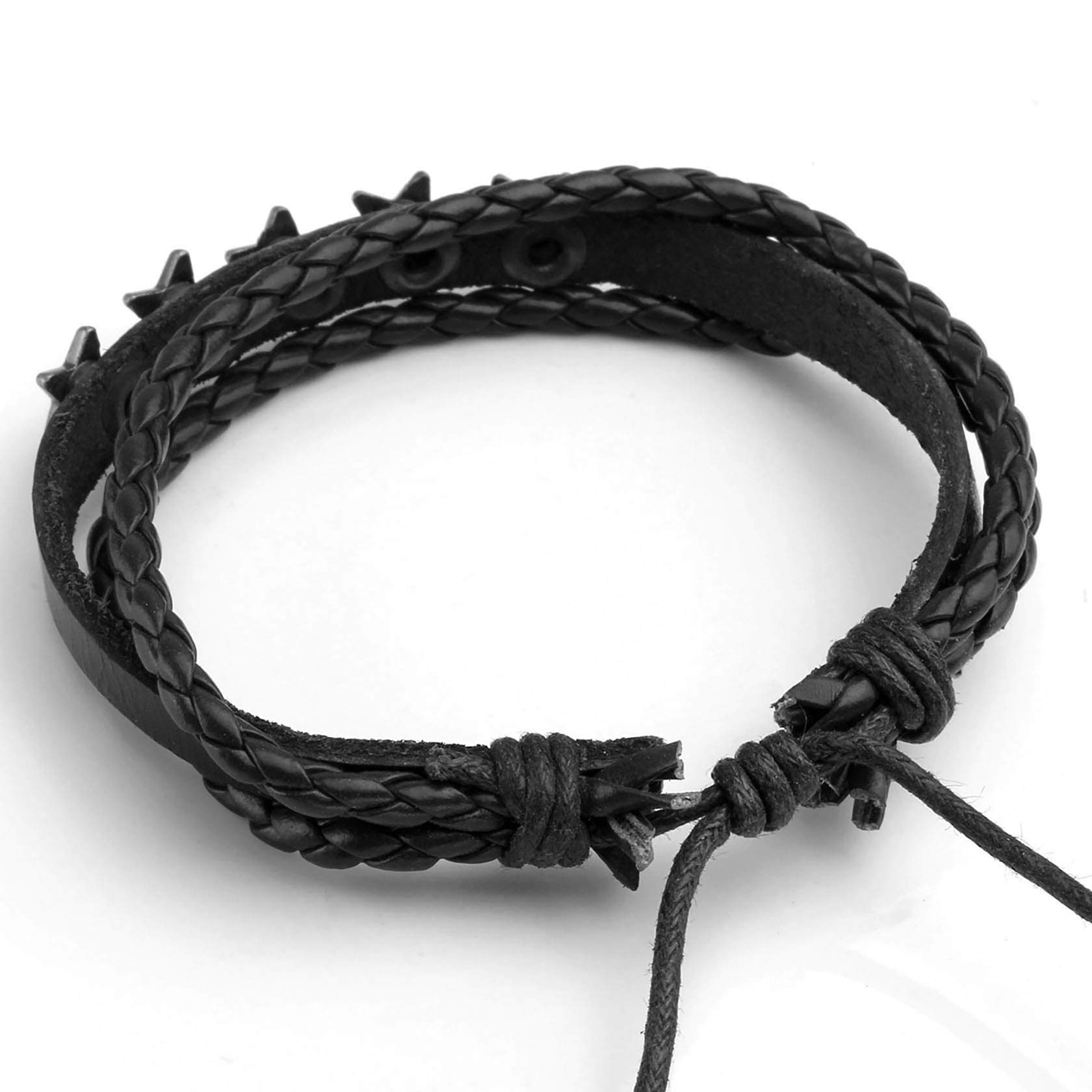 4-10 Pcs Adjustable Leather Bracelets Set for Women & Men - Braided Wooden Beads Wrap Cuff Cord - Boho Style Wristbands for Casual Wear, Gifts & Festival Accessories