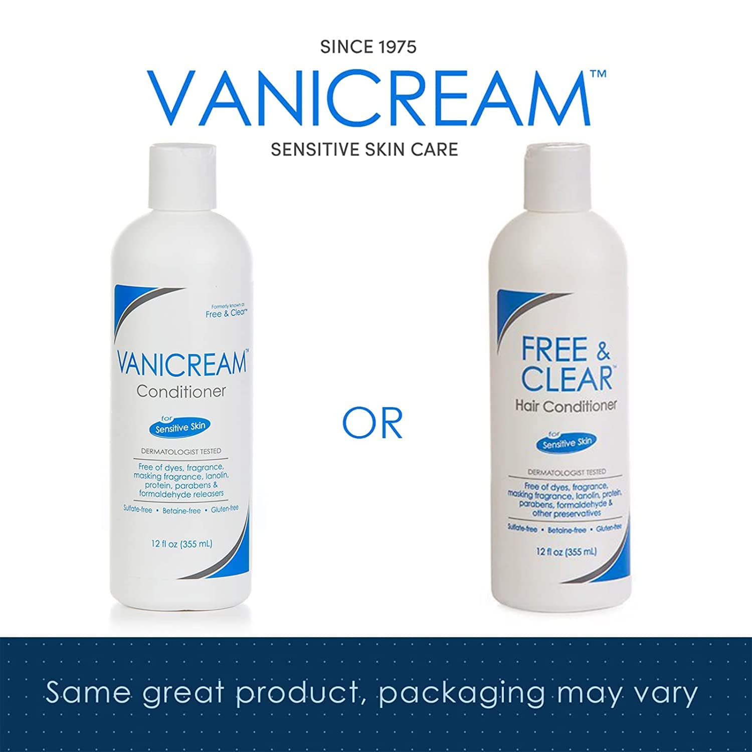 Free & Clear Sensitive Skin Hair Conditioner - 12 oz (Pack of 11) - Fragrance Free, Hypoallergenic for Dry, Itchy Scalp - Perfect for Daily Use & Sensitive Skin Care Routine