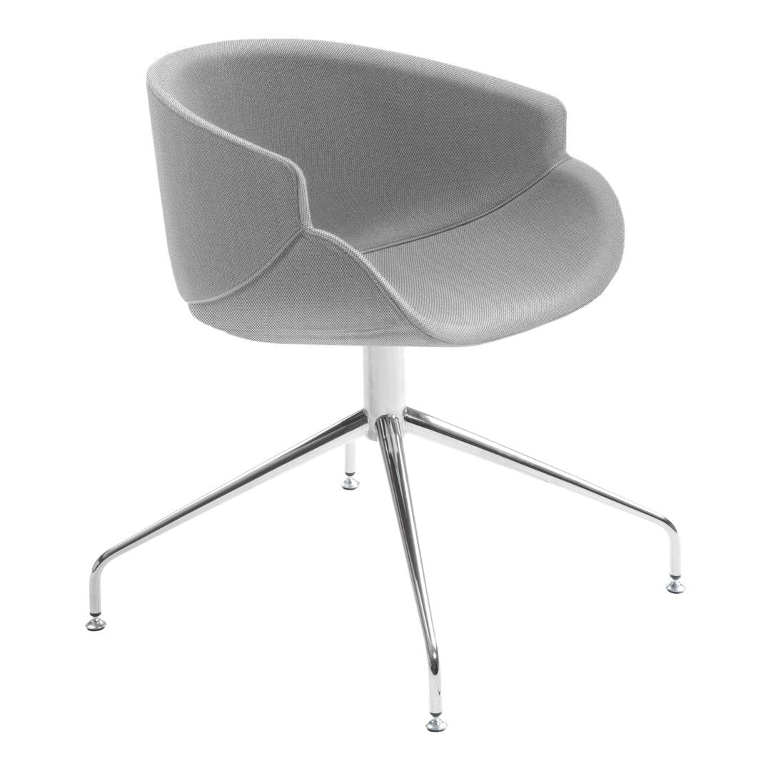 Bix Armchair with 4-Star Swivel Base & Upholstered Fabric - Modern Living Room Lounge Chair for Home Office or Reading Nook
