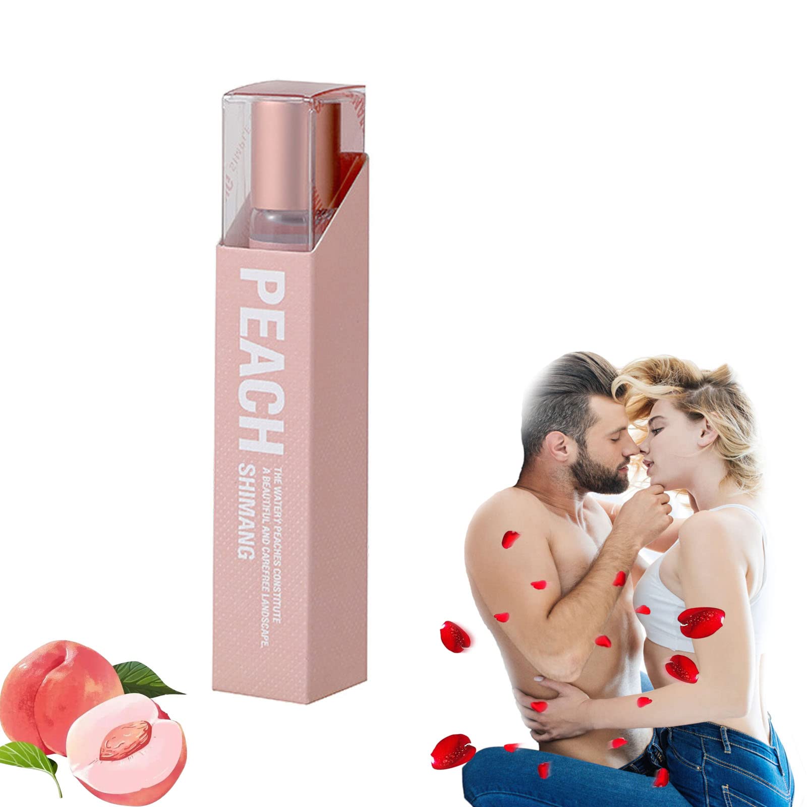 Peach Roll-On Perfume for Women & Men - 0.3 Oz Natural Peach Scented Eau De Parfum - Long Lasting Unisex Fragrance - Perfect for Daily Wear, Date Nights & Office Use