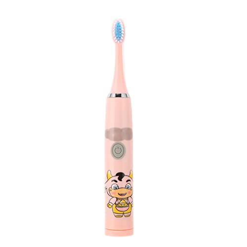 Best Kids Electric Toothbrush with Soft Bristles - Cartoon Design Children's Rechargeable Toothbrush (Pink) for Gentle Teeth Cleaning - Perfect for Daily Oral Care & Travel Use