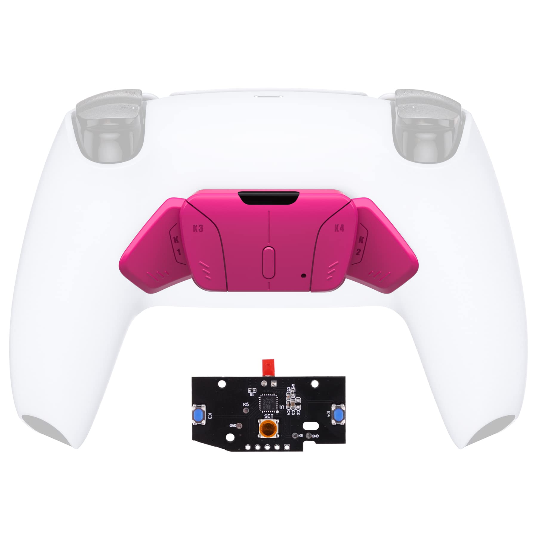 eXtremeRate RISE4 Replacement Back Paddles & Remapper Board for PS5 Controller - Customizable K1K2K3K4 Back Buttons & PCBA Board (Not Full RISE4 Kit) in Nova Pink | Enhanced Gaming Performance for FPS, Racing & Action Games