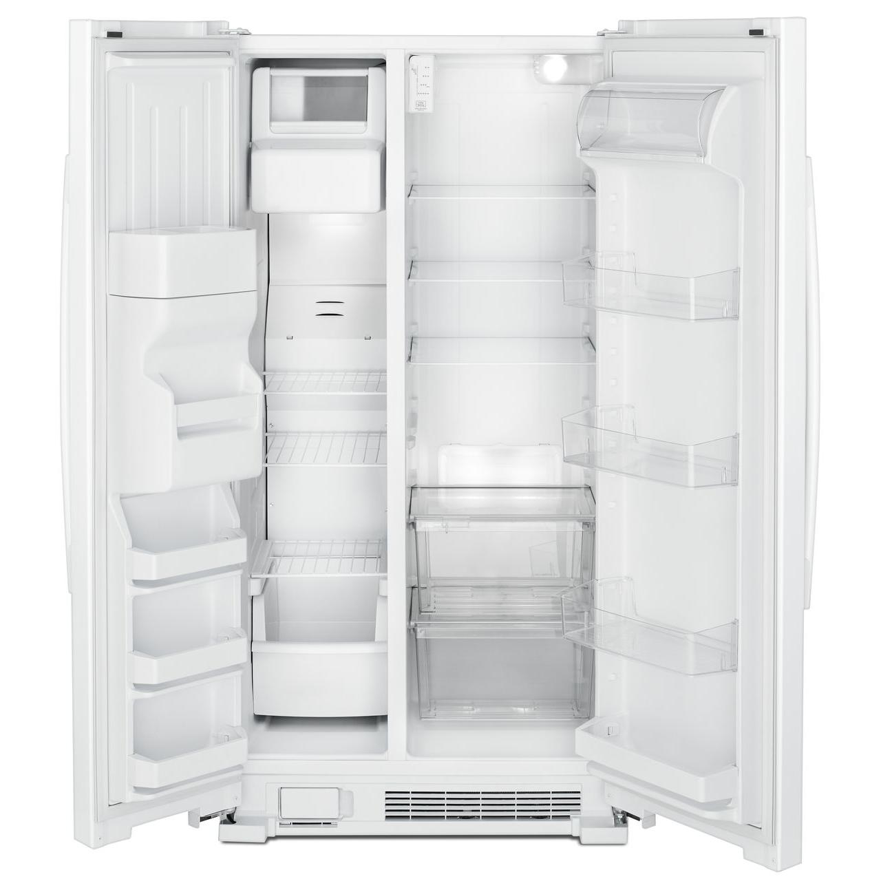 Amana 21 cu.ft. Side by Side Refrigerator with External Water & Ice Dispenser - 33 Inch Counter Depth, Energy Star Rated (ASI2175GRW) - Perfect for Kitchens, Offices & Small Spaces