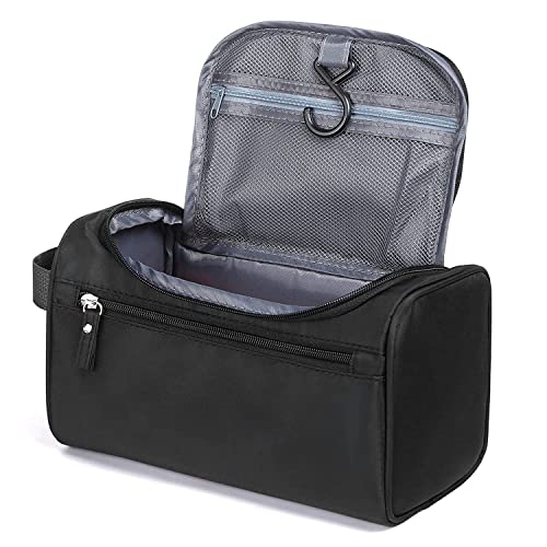 Waterproof & Dustproof Travel Toiletry Bag for Men & Women - Makeup Cosmetic Organizer, Unisex Travel Pouch Kit (Black) - Perfect for Camping, Gym, Business Trips & Vacation Essentials