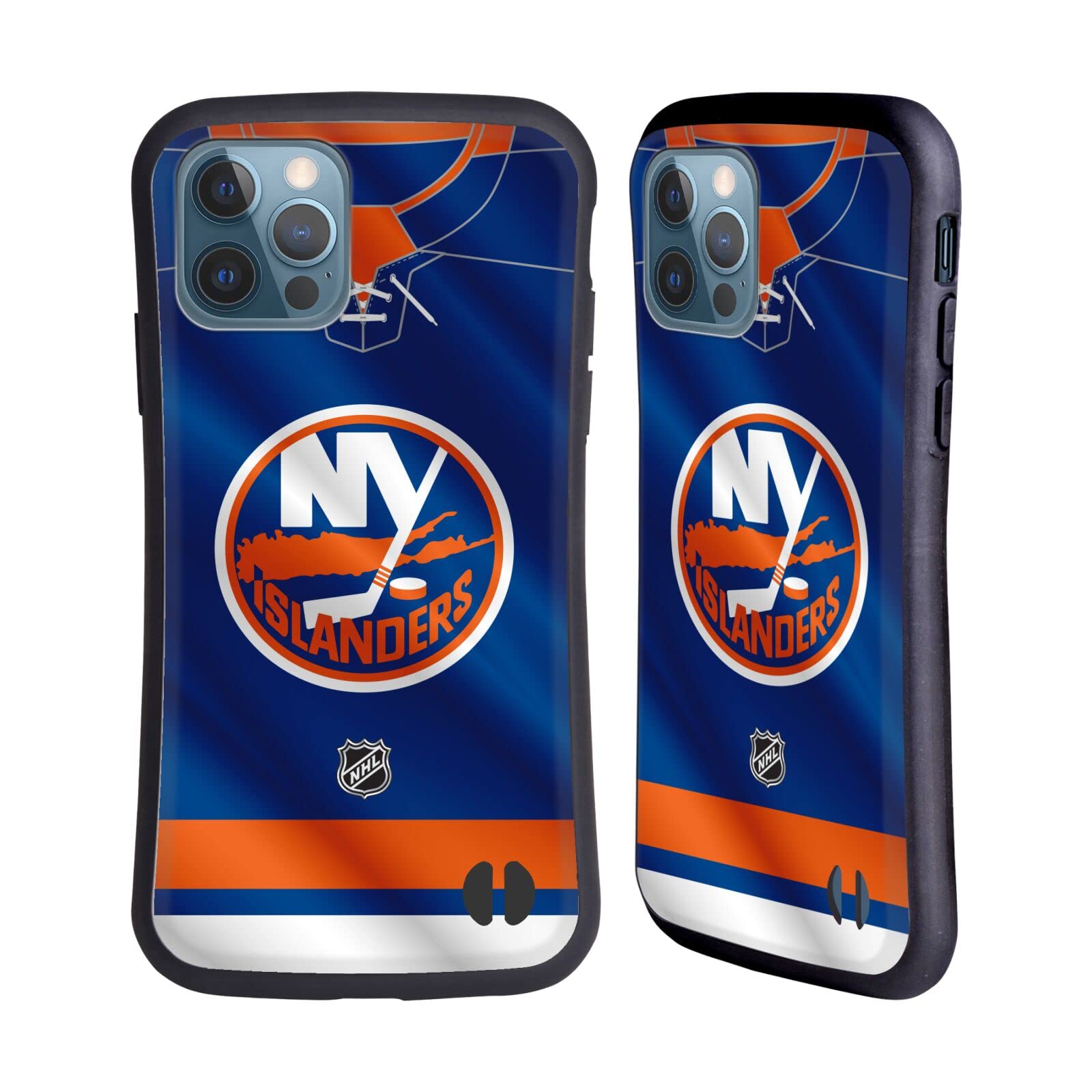 Officially Licensed NHL New York Islanders Jersey Hybrid Phone Case - Compatible with Apple iPhone 12 & iPhone 12 Pro - Durable Protective Cover for Hockey Fans & Sports Enthusiasts