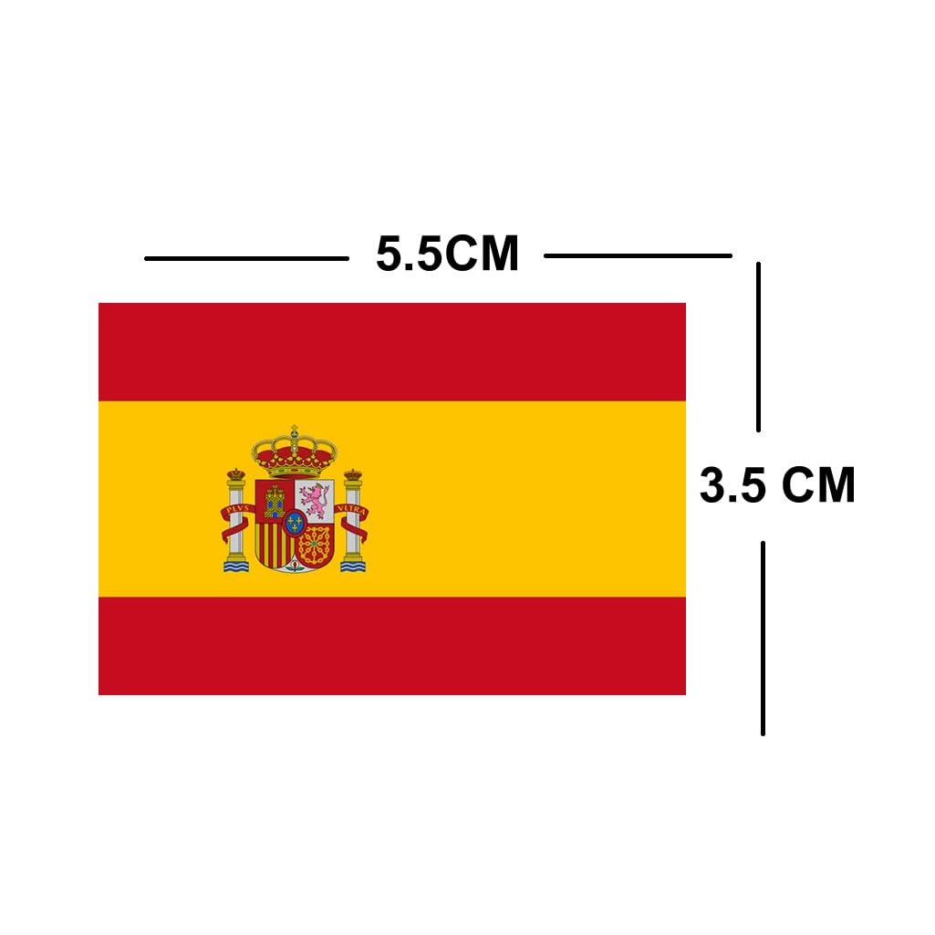Set of 4 Spain Flag Temporary Tattoos - Waterproof & Long Lasting (1 Week) - Show Your Support for Spanish Football Team - Perfect for World Cup, Euro Cup & National Pride Events