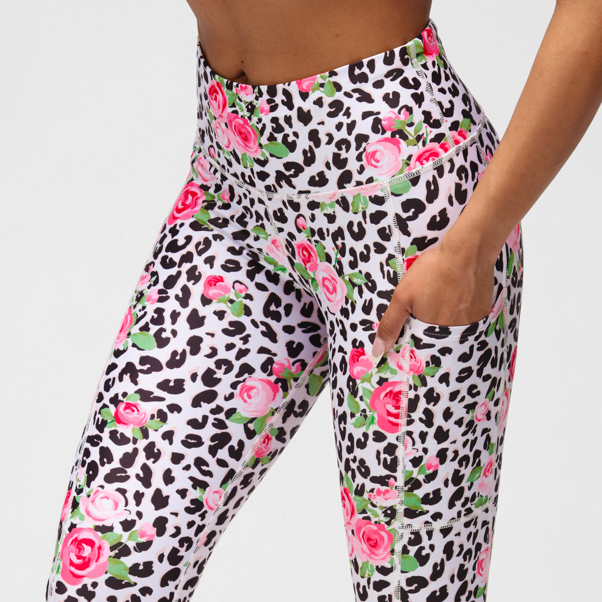 Jungle Rose Capri Pants for Women - Lightweight, Stretchy & Comfortable Summer Casual Wear - Perfect for Yoga, Travel & Outdoor Activities