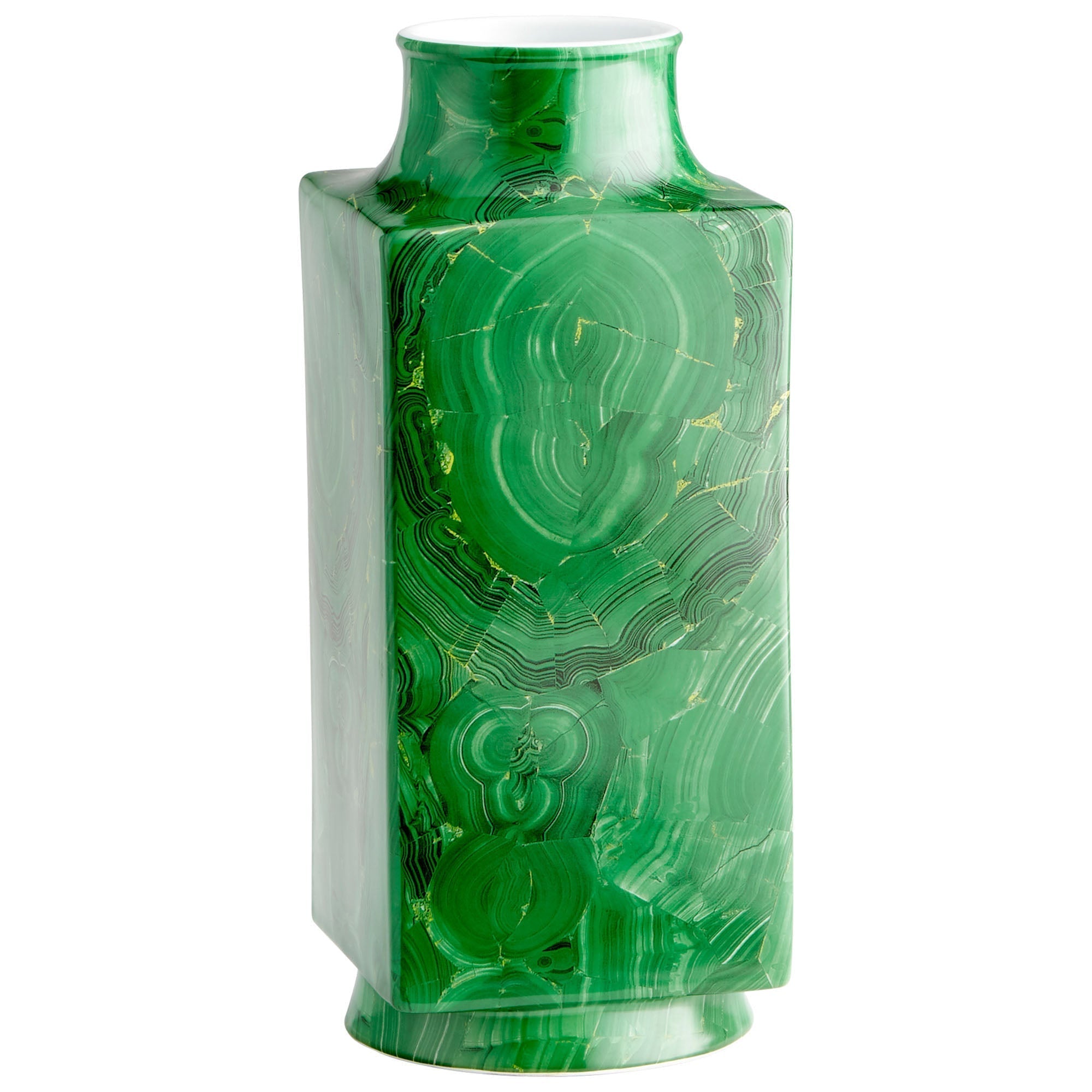 Cyan Design 09871 Large Malachite Jaded Vase - Elegant Home Decor for Living Room, Dining Table & Wedding Centerpieces