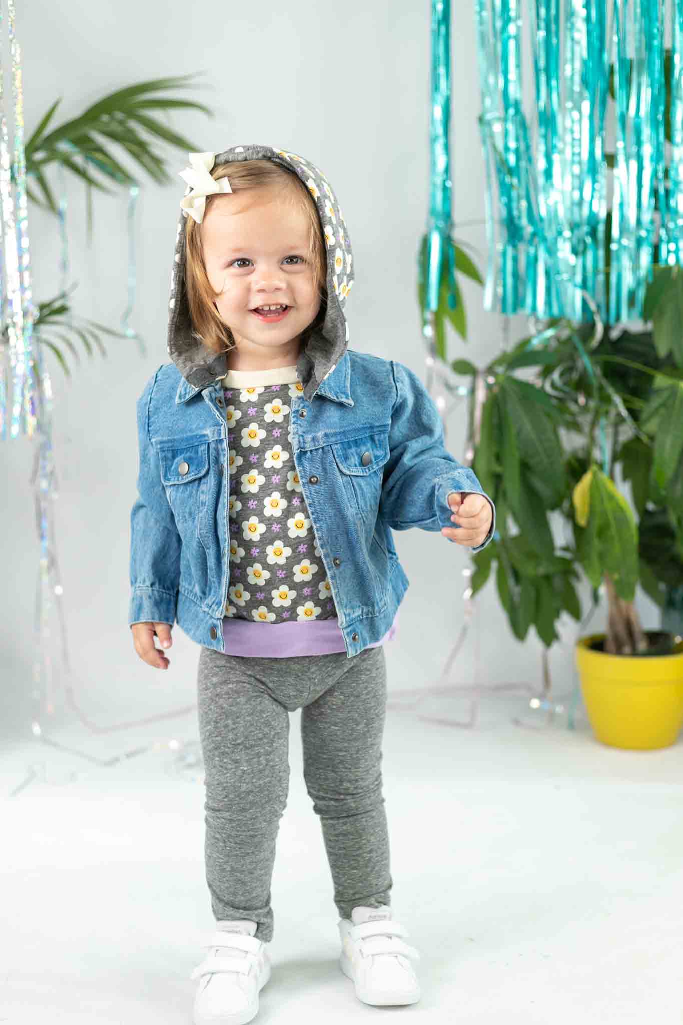 Flower Child Denim Jacket for Toddler Girls | Vintage Wash Distressed Denim Jacket | Cute Casual Outerwear for Baby Girls | Perfect for Playdates, Preschool & Family Photos