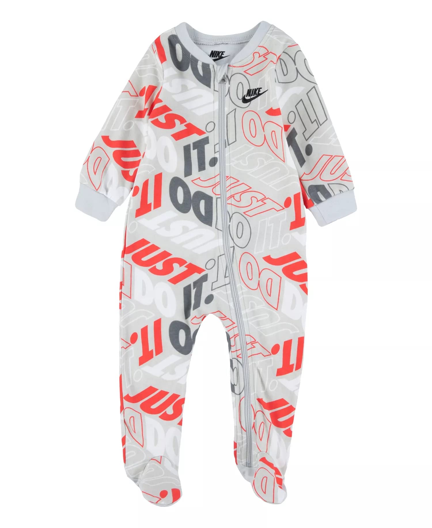 Nike Baby Boy Full Zip Sleep & Play Footed Coverall - Soft Cotton One-Piece Pajamas for Newborns & Infants - Perfect for Bedtime, Playtime & Travel