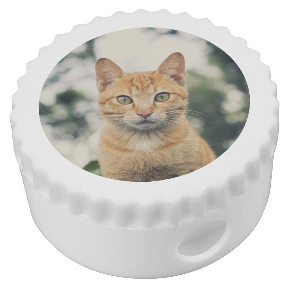 Azeeda 'Ginger Cat' Compact Pencil Sharpener - Cute Cat-Themed Office & School Supplies for Students, Artists & Teachers (PS00010739) - Perfect for Home, Classroom & Art Studio Use