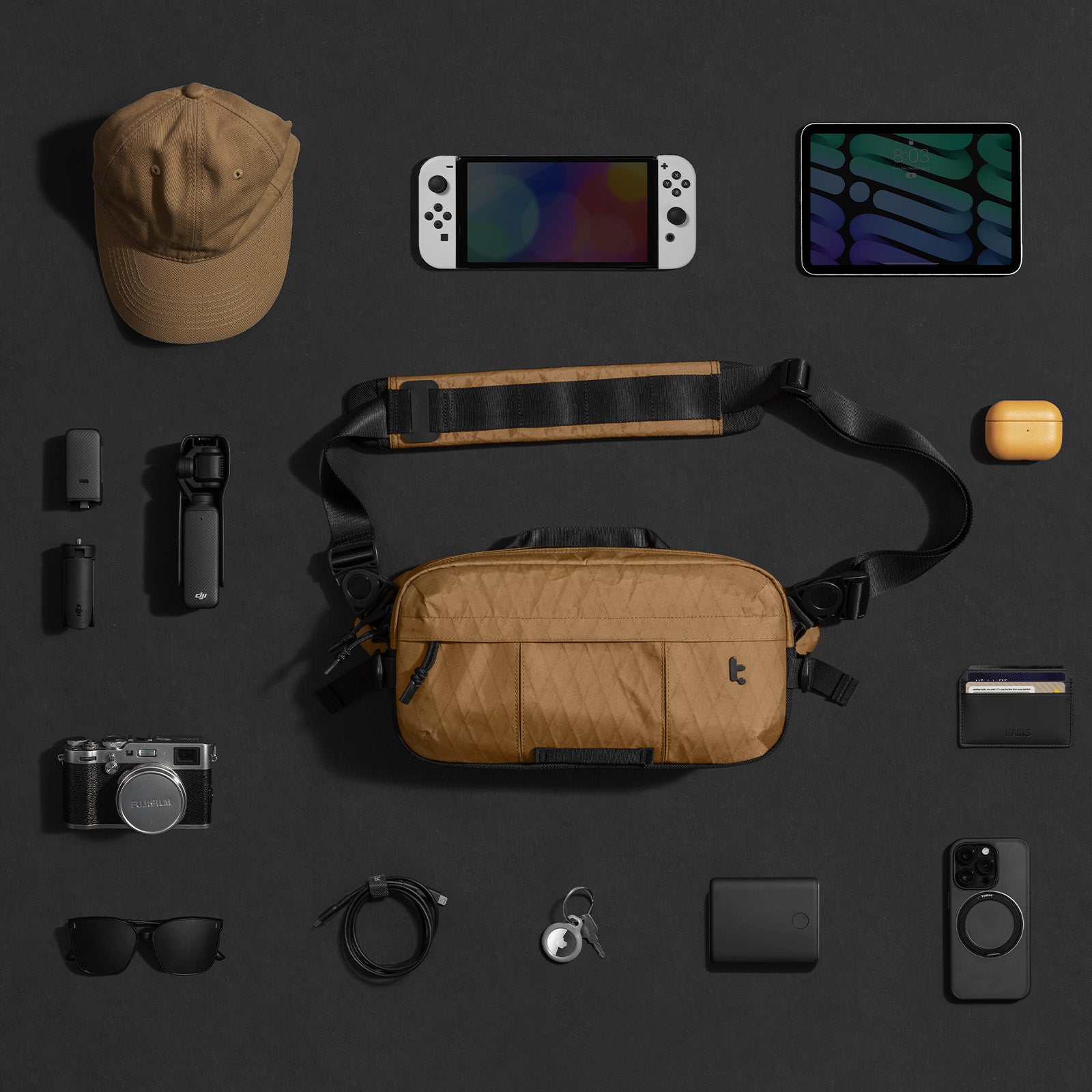 Wander T26 X-Pac Daily Sling Bag - Lightweight Crossbody Bag for Men & Women - Perfect for Travel, Hiking, and Everyday Carry