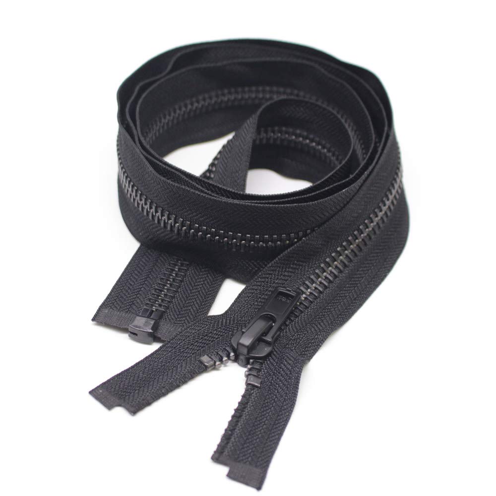 Heavy Duty 18 Inch Black Nickel Teeth Separating Jacket Zipper - Right Handed Metal Zipper for Men's Coats & Jackets - Durable Sewing Replacement Zipper for Outerwear, DIY Projects & Fashion Design