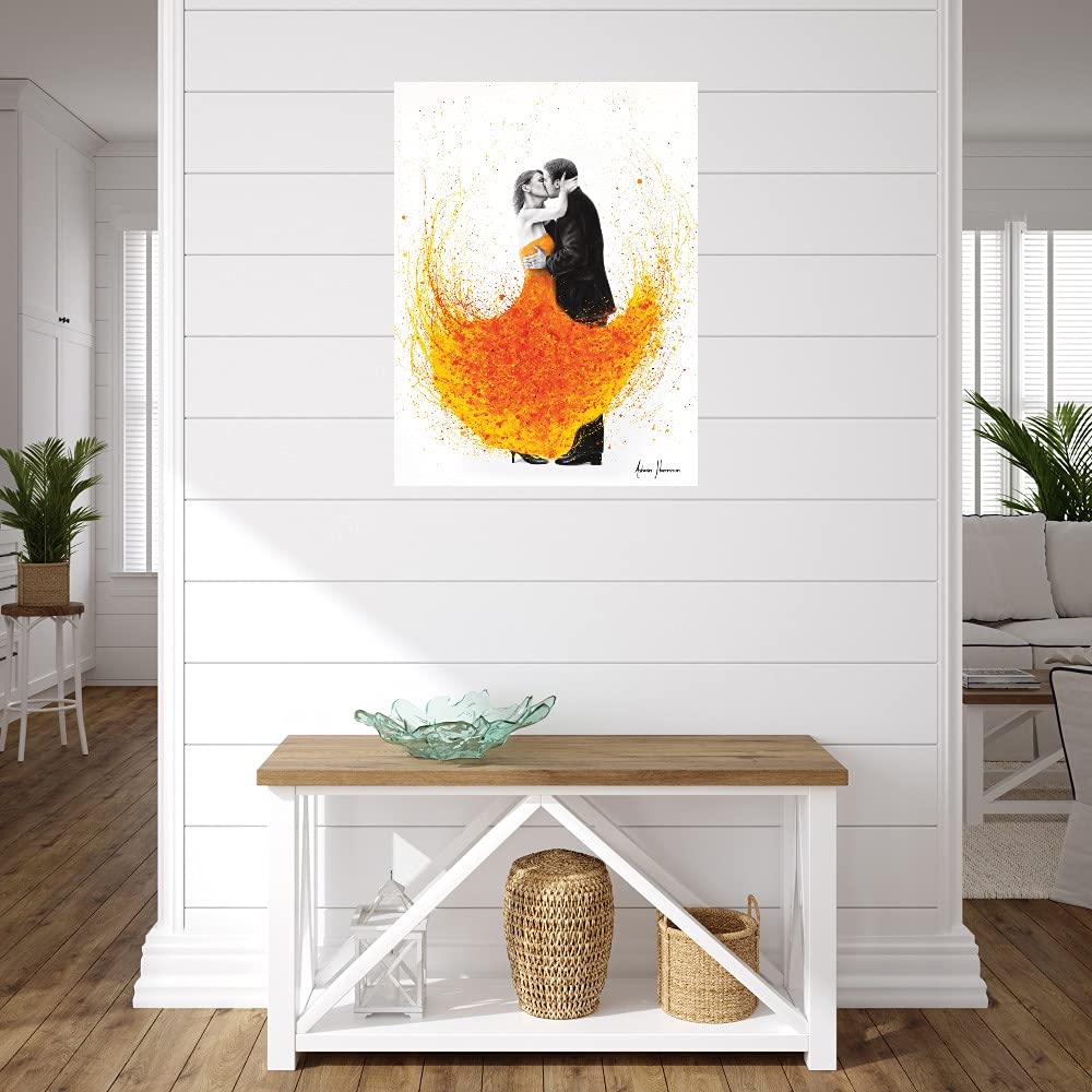 Sunny Autumn Kiss Fine Art Canvas Wall Decor by Ashvin Harrison - Ready to Hang 32x43 Inch - Perfect for Living Room, Bedroom, Office & More - Handmade Landscape Painting for Home & Commercial Spaces