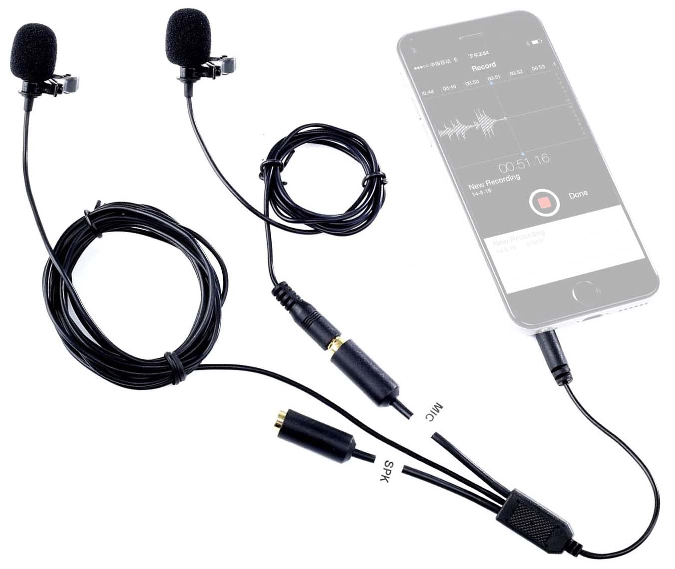 Professional Lavalier Mic for iPhone, Android - Podcast & Interview Gear