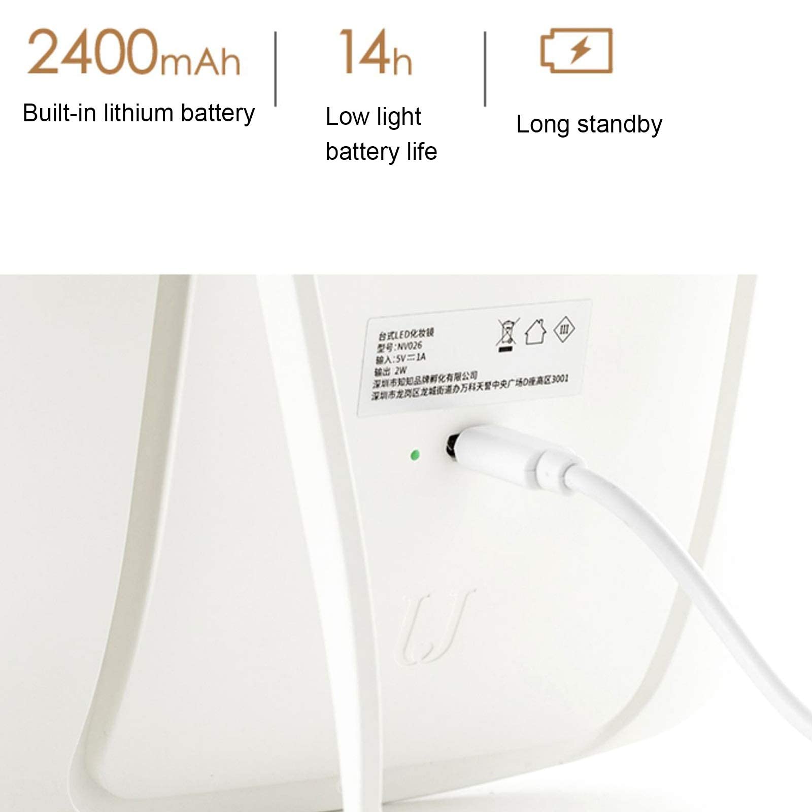 Premium LED Vanity Mirror with Touch Dimmer & Stand - 1200mAh Battery Operated Makeup Mirror for Tabletop & Bathroom | Perfect for Home, Salon, and Travel Makeup Application