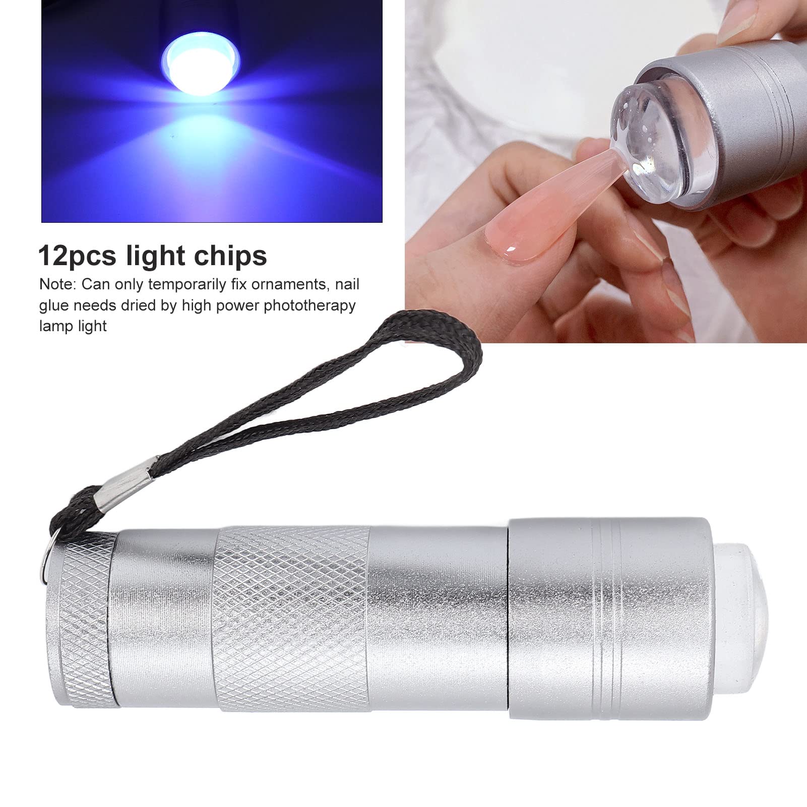 Press Nail Art Flashlight - Handheld UV LED Nail Lamp for Gel Polish Curing, Portable DIY Nail Art Light for Home & Salon Use | Perfect for Manicures, Pedicures & Nail Extensions