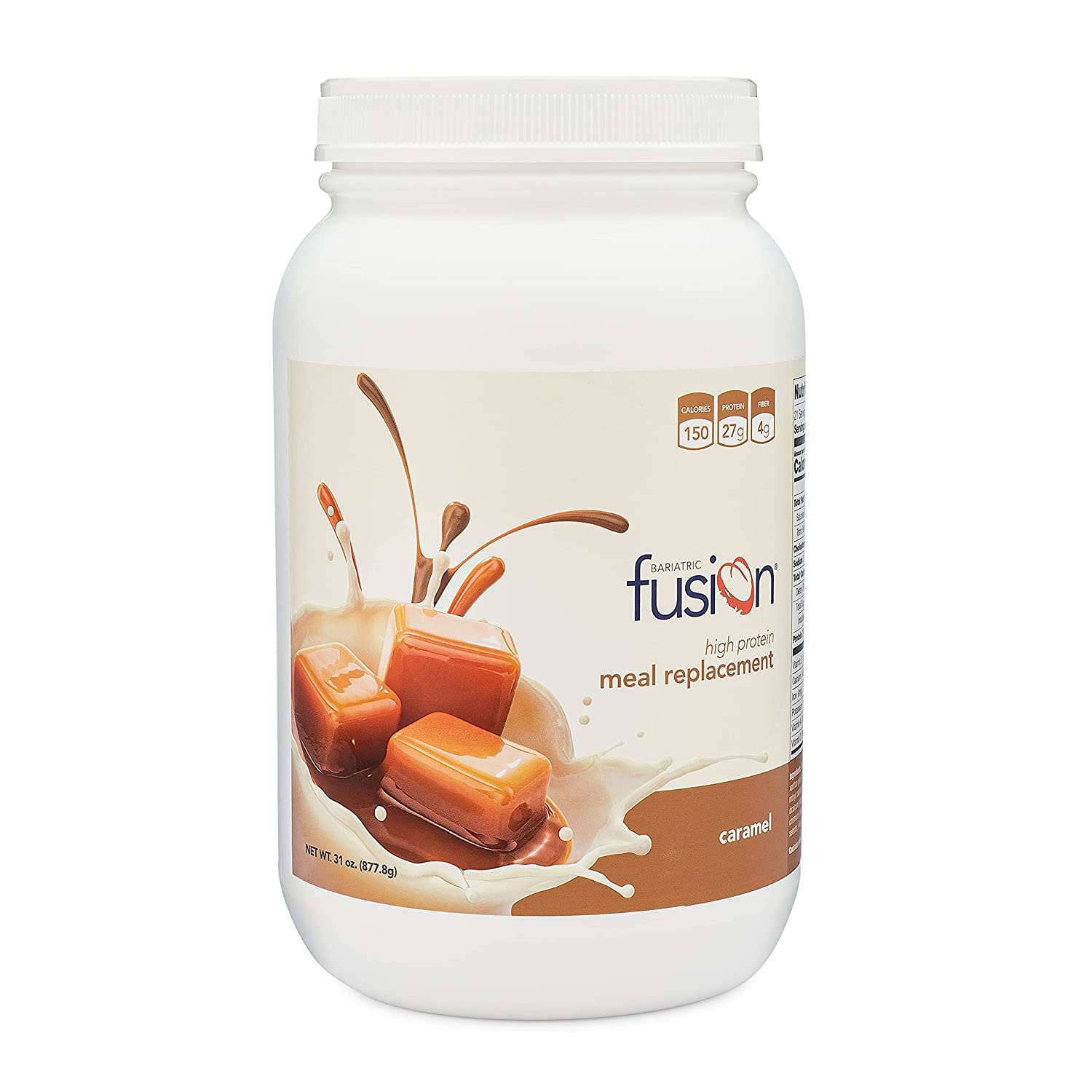 Bariatric Fusion Caramel Meal Replacement Protein Powder - 27g Protein per Serving, 21 Servings Tub - Gluten Free, No Aspartame or Sugar - Ideal for Post Bariatric Surgery (Gastric Bypass & Sleeve Gastrectomy) - Perfect for Weight Management & Nutrition Support