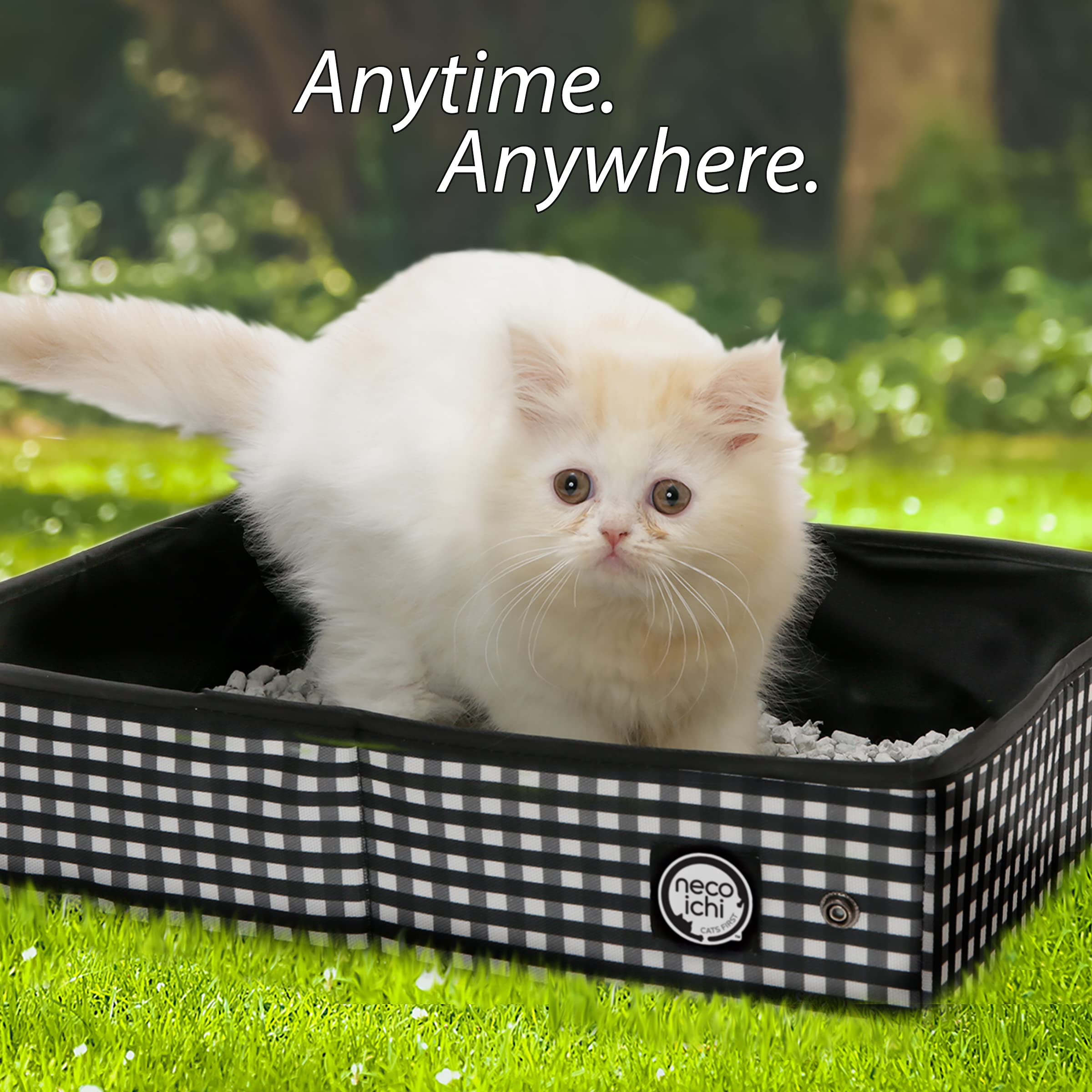 Necoichi Portable Stress-Free Cat Carrier with Litter Box - Lightweight Travel Cage for Indoor & Outdoor Use - Perfect for Vet Visits, Road Trips & Airplane Travel (Black)