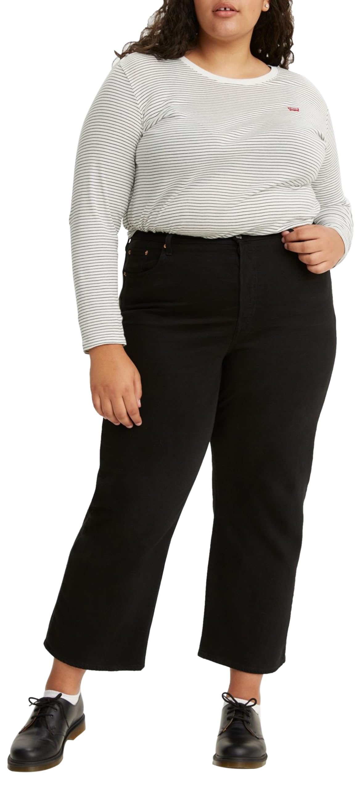Levi's Women's Plus Size Ribcage Straight Ankle Jeans - High Waist Stretch Denim Pants for Curvy Figures | Perfect for Casual Wear, Office & Date Nights