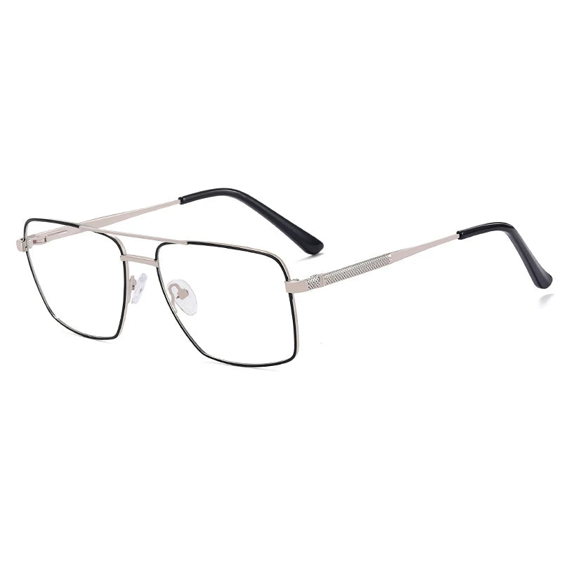 CCspace Unisex Full Rim Square Double Bridge Alloy Eyeglasses Frame 57288 - Stylish & Durable for Work, Reading & Fashion Accessories