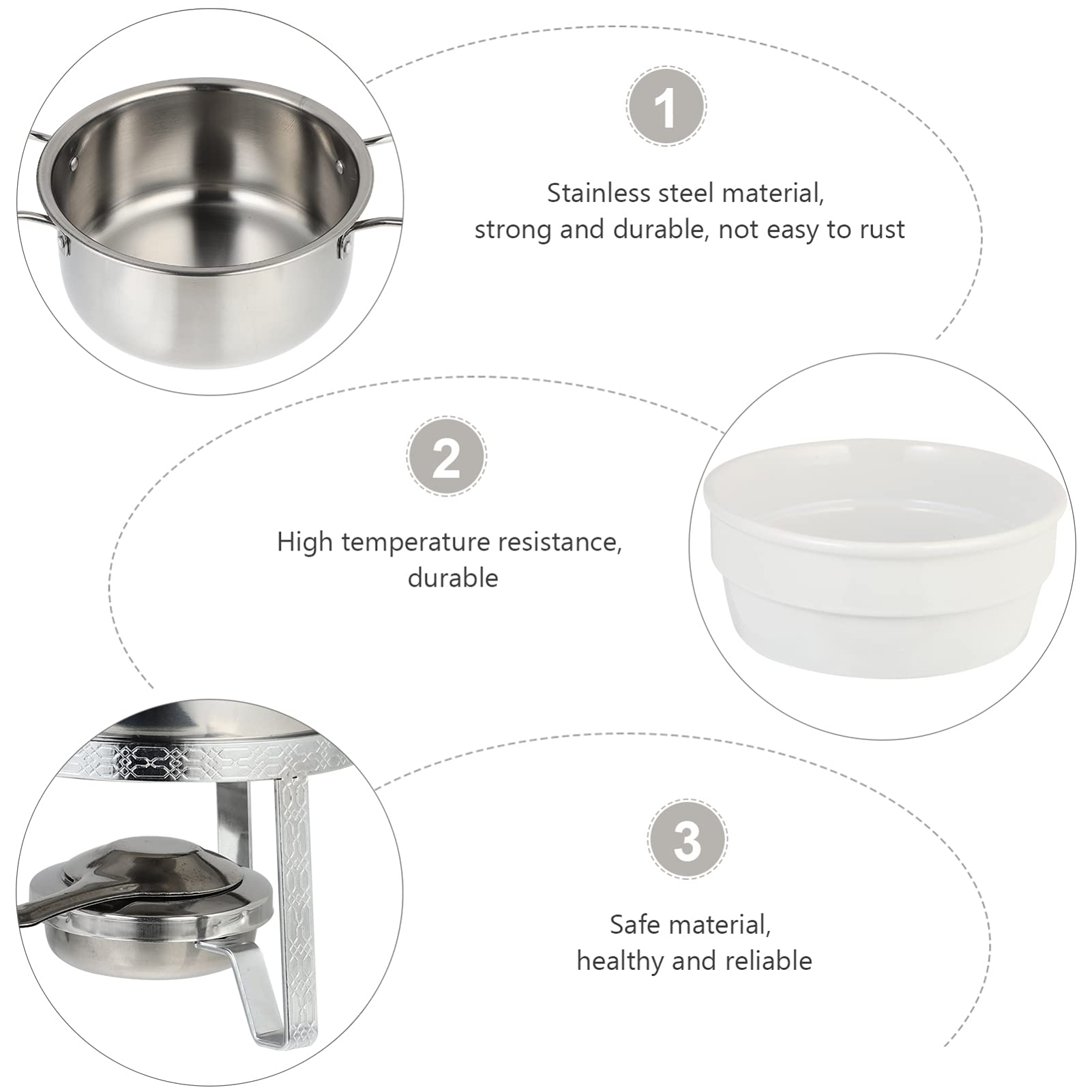 Portable Stainless Steel Double Boiler - Chocolate Melting Pot, Wax Warmer & Candy Melts Maker for Camping, Backpacking & Home Kitchen Use | Hemoton Ceramic Cheese Warmer & BBQ Stove Burner