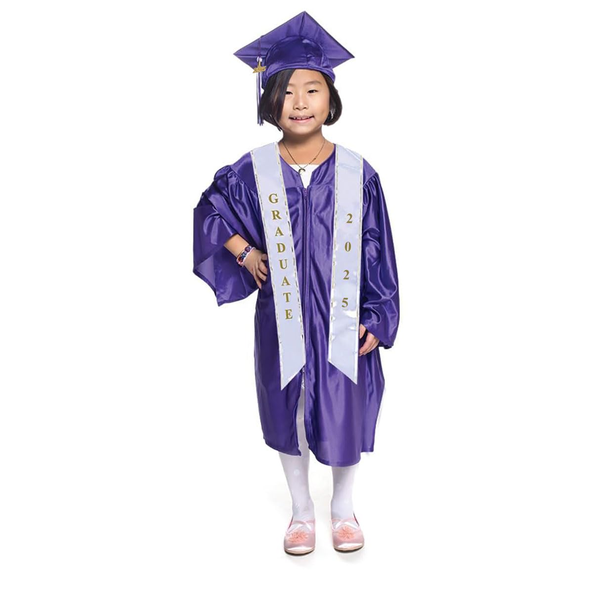 Premium Graduation Cap & Gown Set with Tassel, Sash, Class Ring & Diploma - Complete Graduation Accessories for High School & College Ceremonies