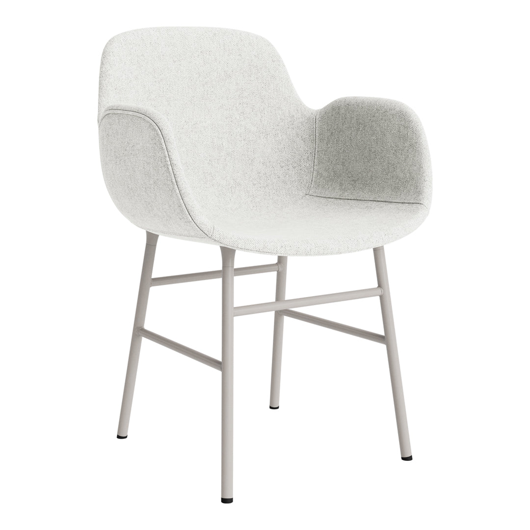 Modern Form Armchair with Sturdy Metal Legs & Soft Upholstery - Perfect for Living Room, Office, or Reading Nook