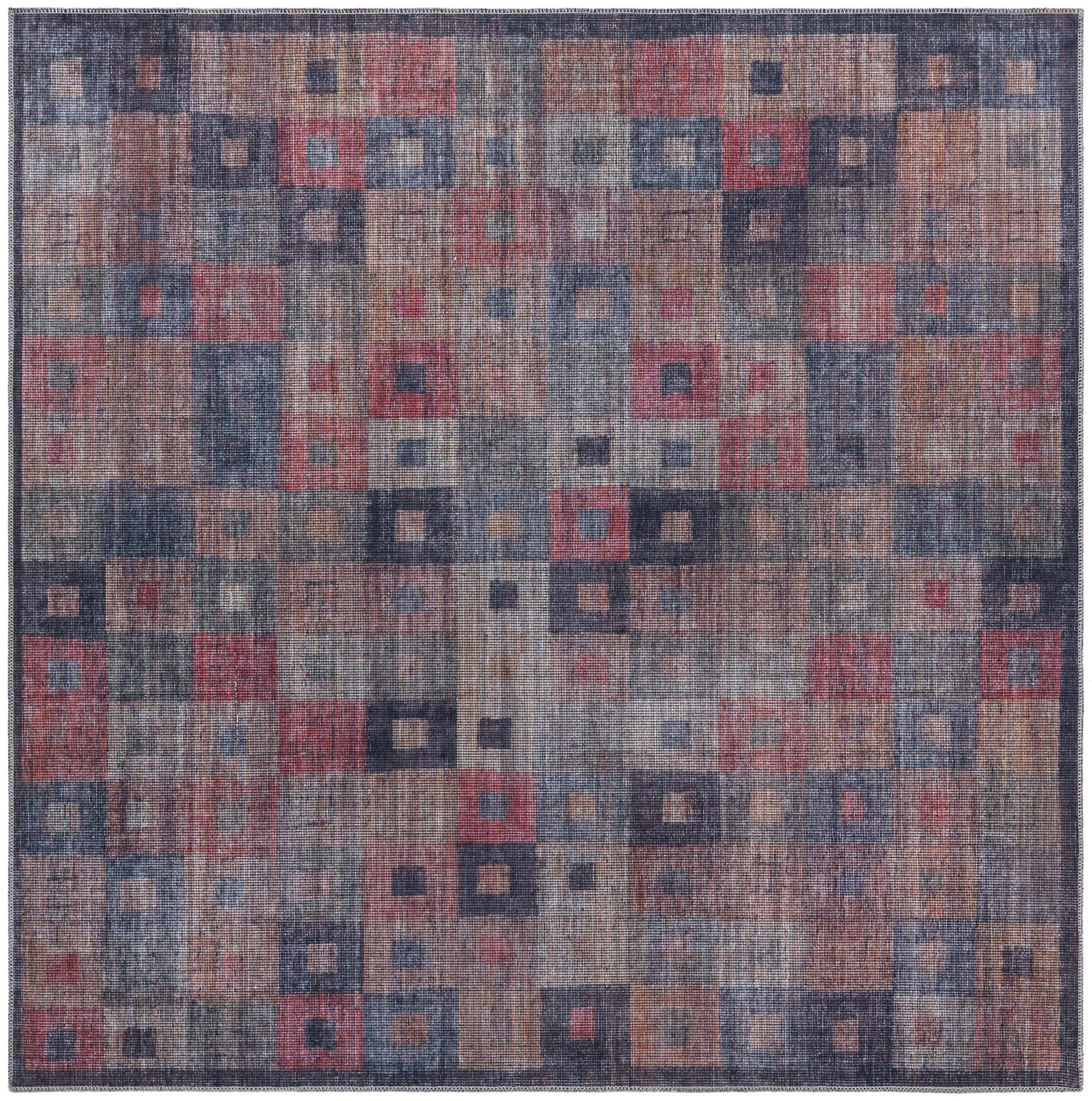 Washable Flatweave Rug 7x7 Feet – Sisu Collection by Rugs.com | Multi-Color Indoor Area Rug for Living Room, Kitchen, Entryway | Pet-Friendly & Easy Clean Home Decor