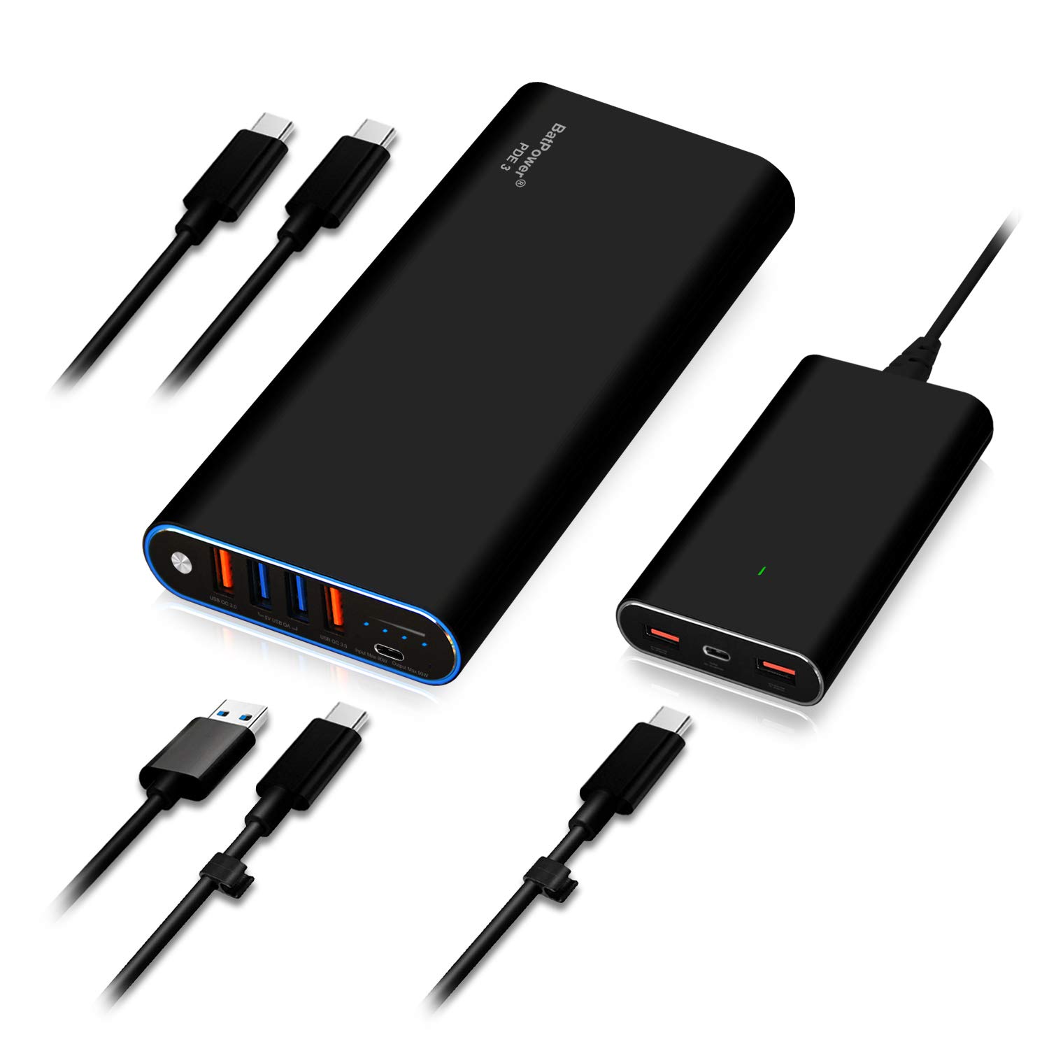 BatPower 148Wh High-Speed PD USB-C Portable Laptop Charger - Compatible with HP Spectre X360, Dell XPS, Razer Blade Stealth & More - 120W Slim Power Adapter Included - Perfect for Travel, Work & Outdoor Use
