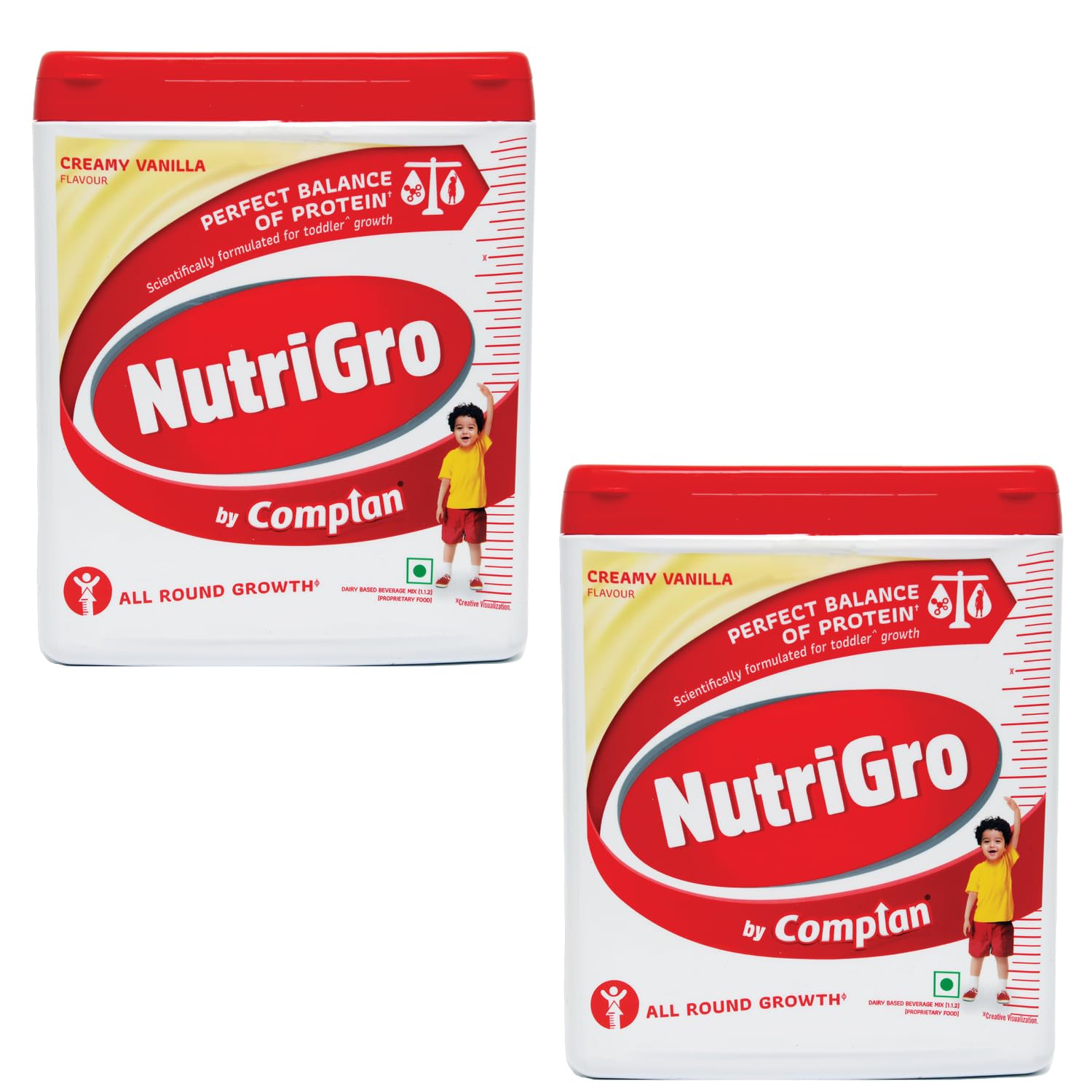Complan Nutri Gro Nutritious Milk Drink for Kids (2-6 Years) - 33 Essential Vitamins & Minerals, Creamy Vanilla Flavor (400g Pack of 2) | Healthy Growth Supplement for Toddlers & Preschoolers | Perfect for Breakfast, Snacks & Post-Activity Recovery