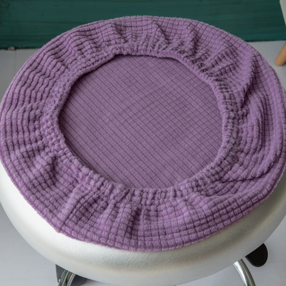 Wakauto Elastic Round Stool Cover - Universal Fit for Vanity Chairs, Bar Stools, Counter Chairs & Moon Chairs - Soft Protective Cushion Case for Home, Salon, and Restaurant Use