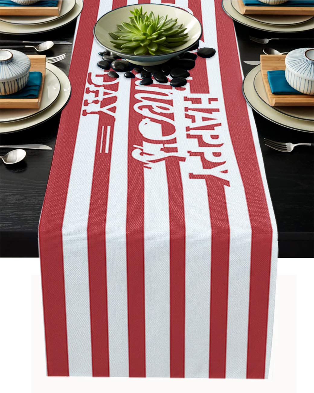 108 Inch Cotton Linen Table Runner - Elegant Dining Table Decor for Valentine's Day, Kitchen & Bedroom Dresser | Perfect for Dinner Parties, Home Decor & Special Occasions