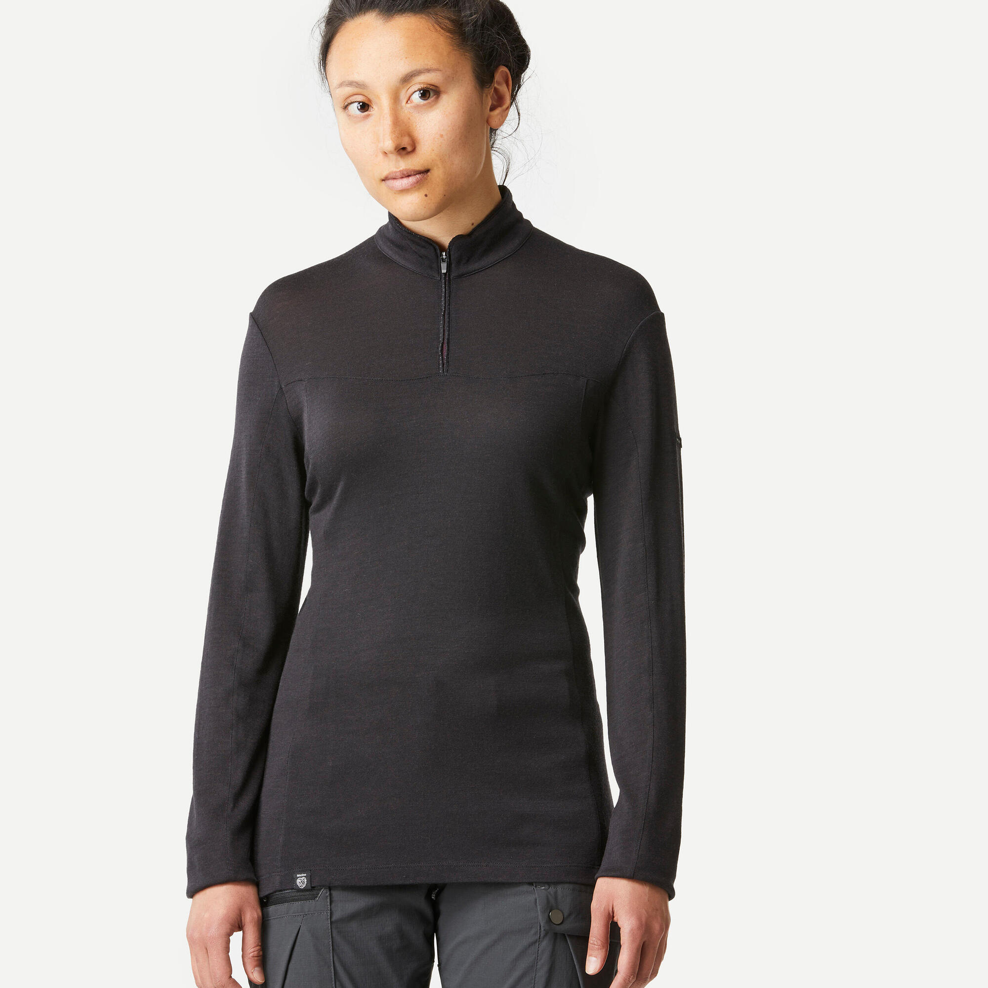 Simond Women's MT500 Merino Wool Long Sleeve Zip Neck Thermal Shirt - Perfect for Hiking, Skiing & Winter Outdoor Activities