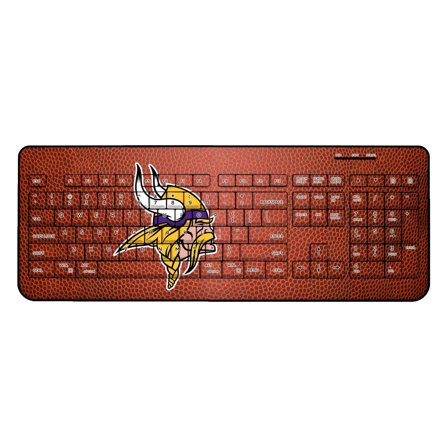 Minnesota Vikings NFL Wireless Keyboard - Bluetooth Gaming Keyboard with LED Backlit for PC, Mac, Laptop - Perfect for Vikings Fans, Gaming & Office Work