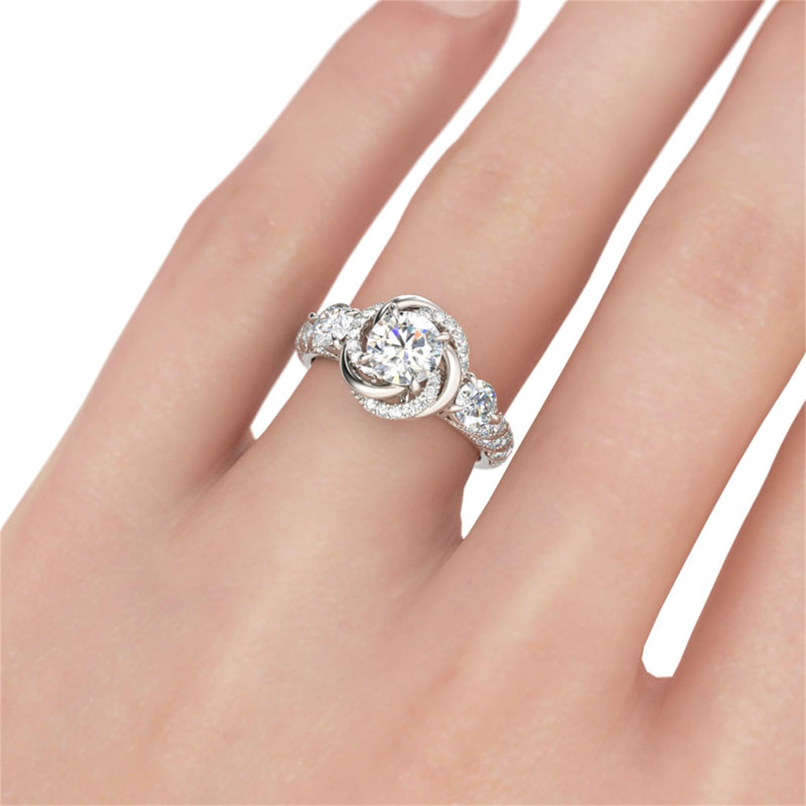 Jeulia Sterling Silver Princess Cut Cubic Zirconia Wedding Ring Set for Women - Floral Halo Eternity Band, Engagement & Anniversary Promise Ring (Size 8.0 US) - Perfect for Bridal Jewelry, Wedding Proposals, Vow Renewals & Romantic Gifts