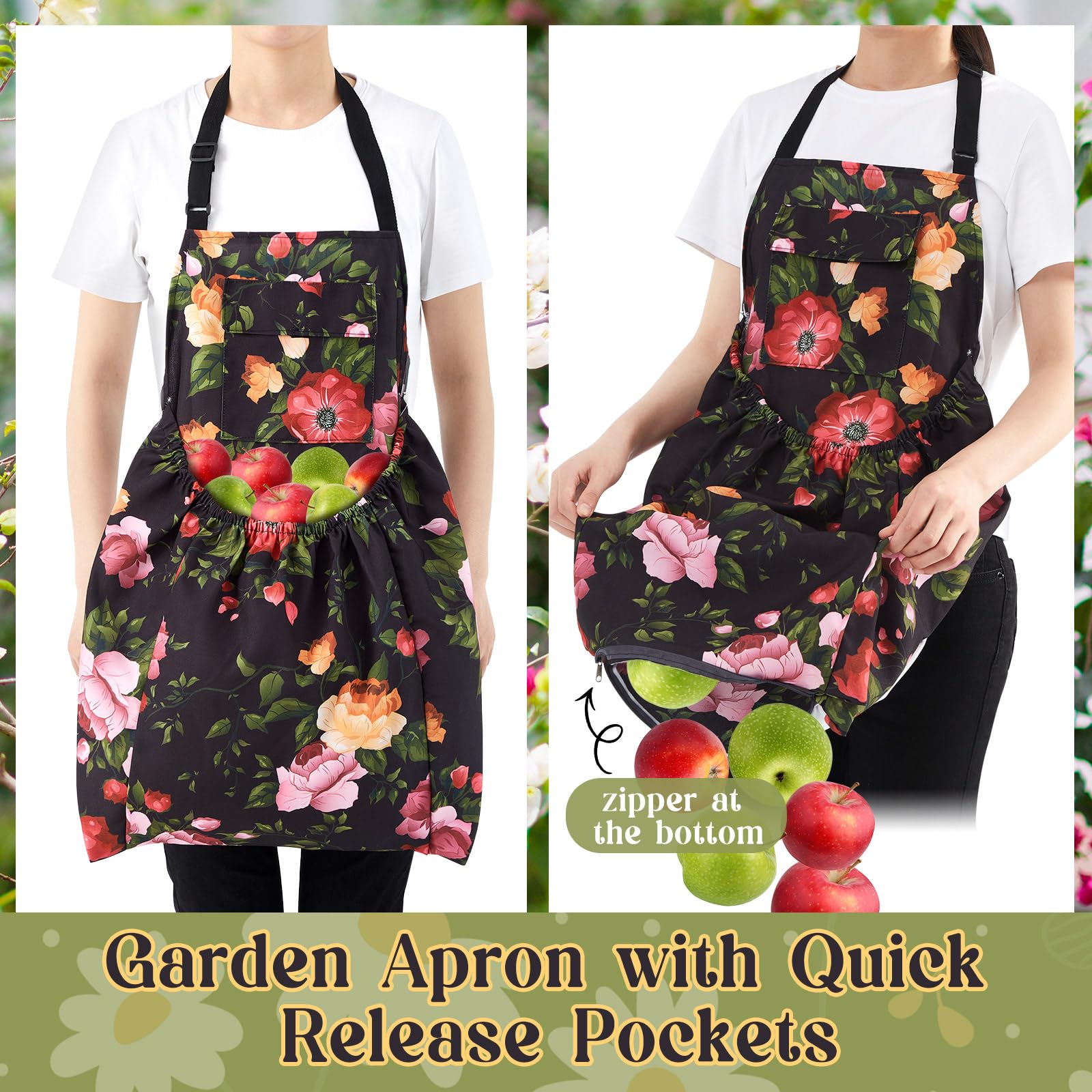 Premium Gardening Apron for Women & Men with Large Pockets - Durable Harvesting Apron for Gardeners - Perfect Gardening Gift for Outdoor Enthusiasts - Ideal for Planting, Weeding & Harvesting Vegetables