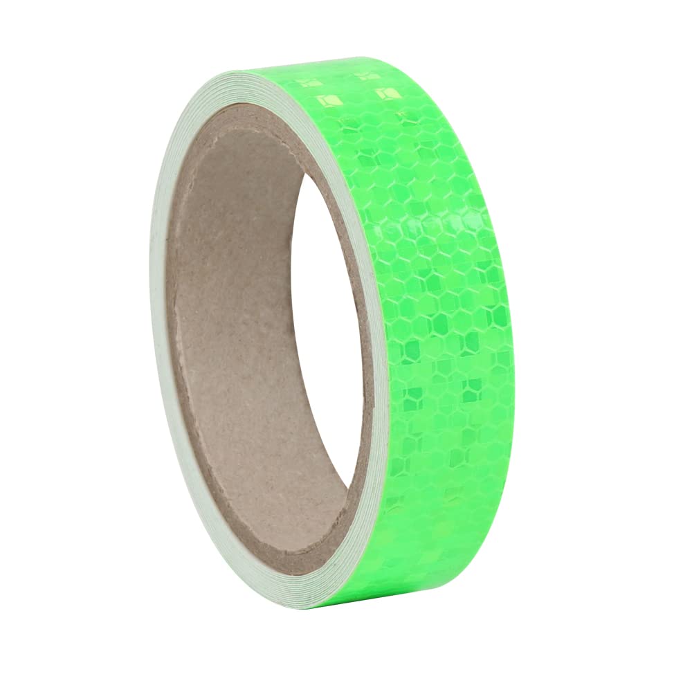 BRIGHT PLUS LIGHT & SAFETY Reflective Tape - 1 Inch x 15 Feet Waterproof Self-Adhesive Green Reflective Tape for Trucks, Trailers, Cars - High Visibility Warning Tape for Road Safety & Night Visibility - Perfect for Vehicle Marking, Hazard Warning & Conspicuity Enhancement