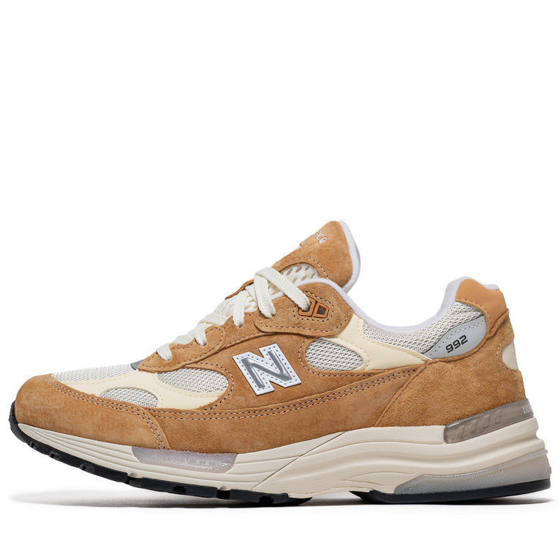New Balance 992 Men's Running Shoes - Made in USA, Sweet Caramel/Calcium Colorway | Premium Comfort for Jogging, Gym Workouts & Casual Wear