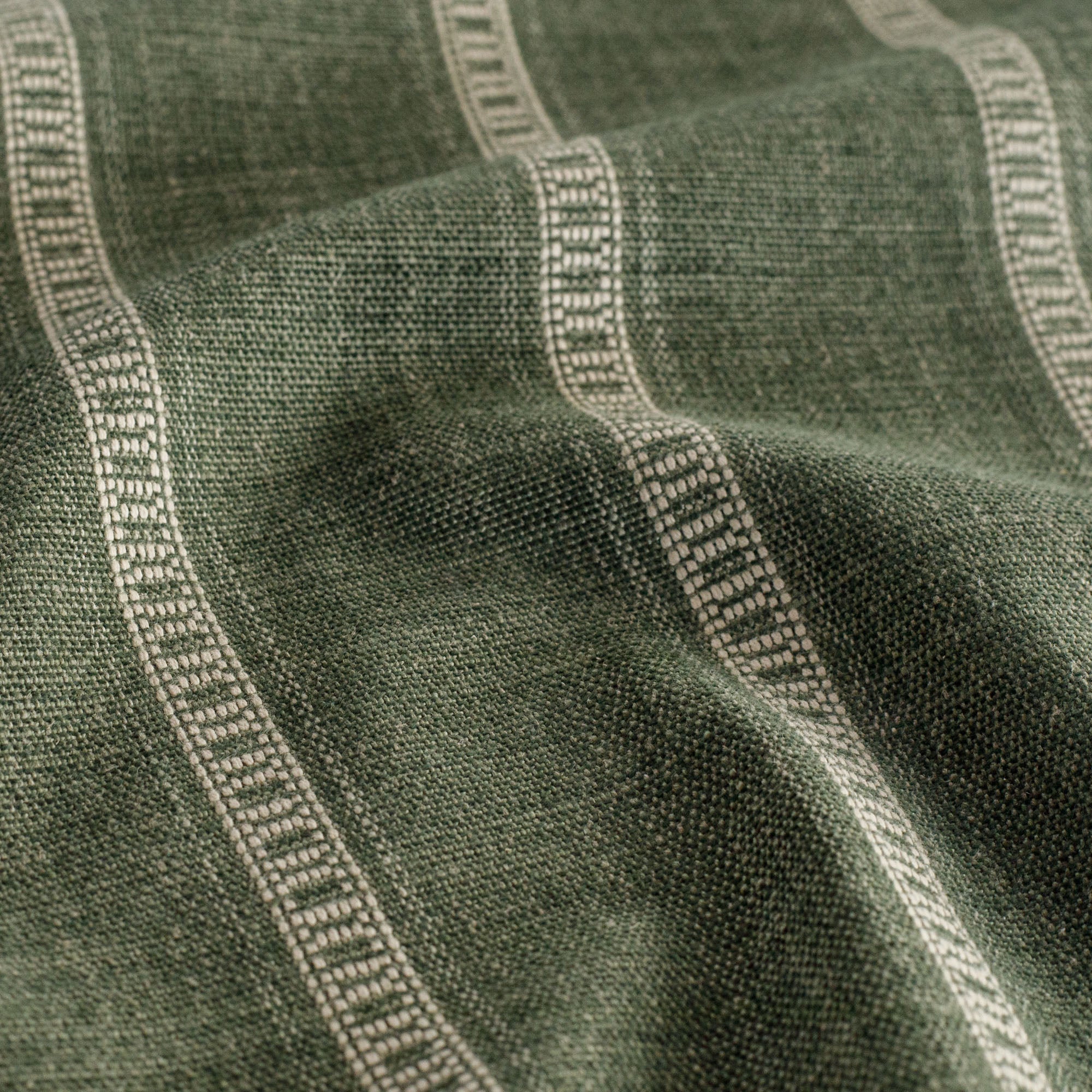 Brunswick Stripe Fabric - Soft Moss Green Upholstery Material for Sofas, Chairs & Home Decor | Premium Textile for DIY Projects & Interior Design