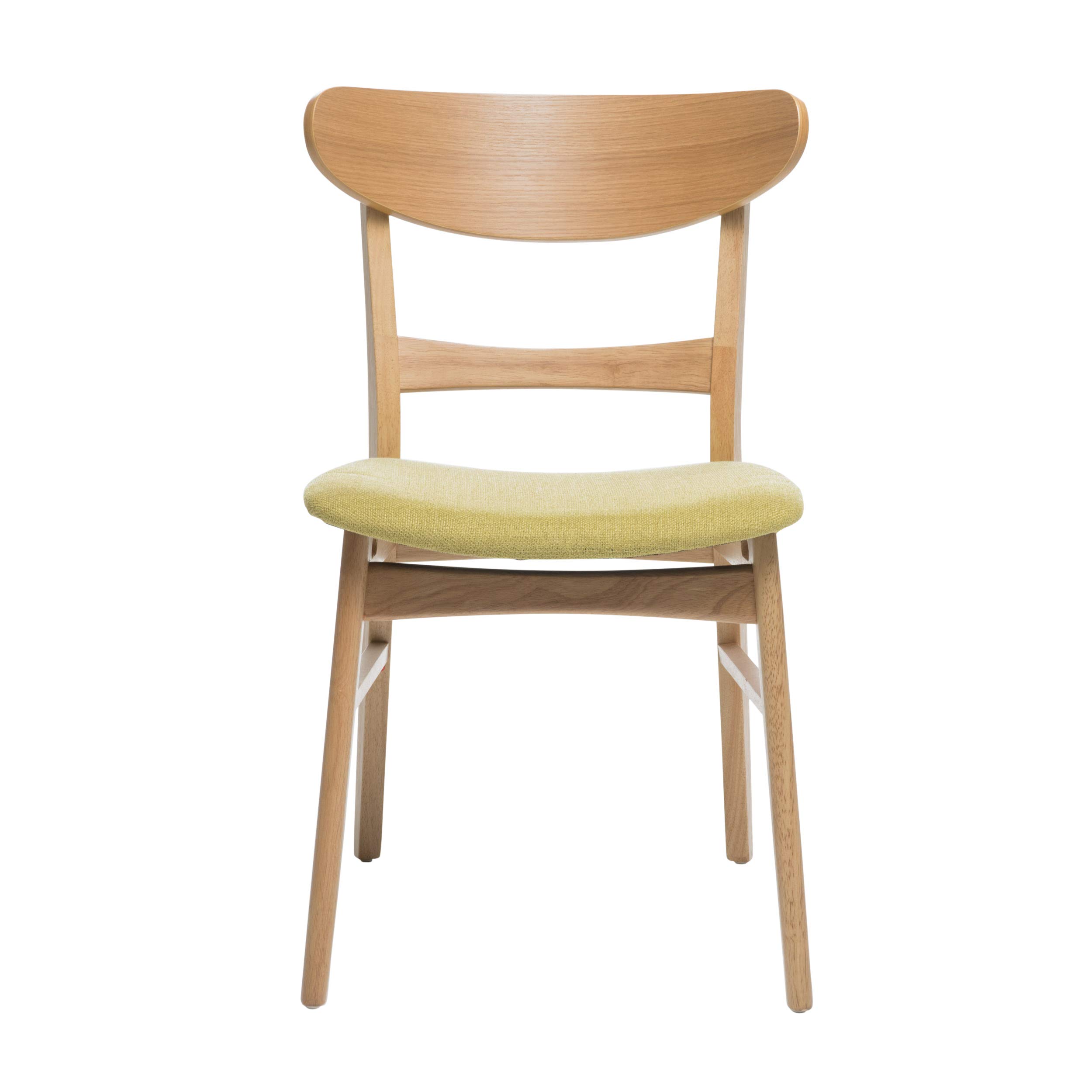 Christopher Knight Home Idalia Dining Chairs Set of 2 - Green Tea & Oak Finish - Modern Kitchen Dining Room Furniture for Home & Restaurant Use