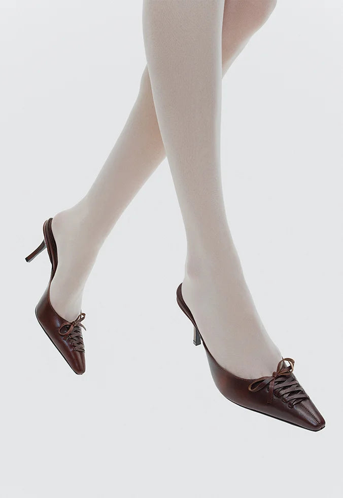 Premium Brown Leather Mule Shoes for Women - Comfortable Slip-On Loafers with Soft Cushioning - Perfect for Casual Outings, Office Wear & Everyday Comfort