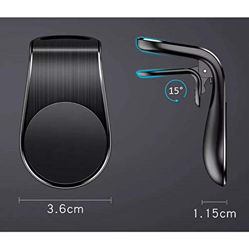 BoxWave Magnetic Car Mount Holder for Tecno Spark Power 2 Air - Strong Vent Clip Phone Mount with Metal Plate, Universal Smartphone Car Accessories (Jet Black) - Perfect for GPS Navigation & Hands-Free Driving