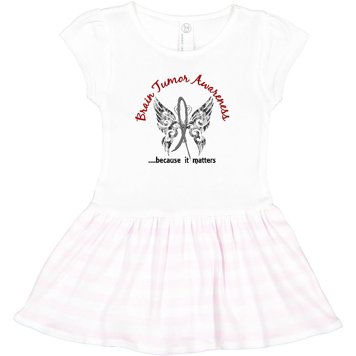 Inktastic Brain Tumor Awareness Butterfly Print Toddler Dress - Comfortable & Cute Outfit for Girls, Perfect for Fundraisers, Support Events & Everyday Wear