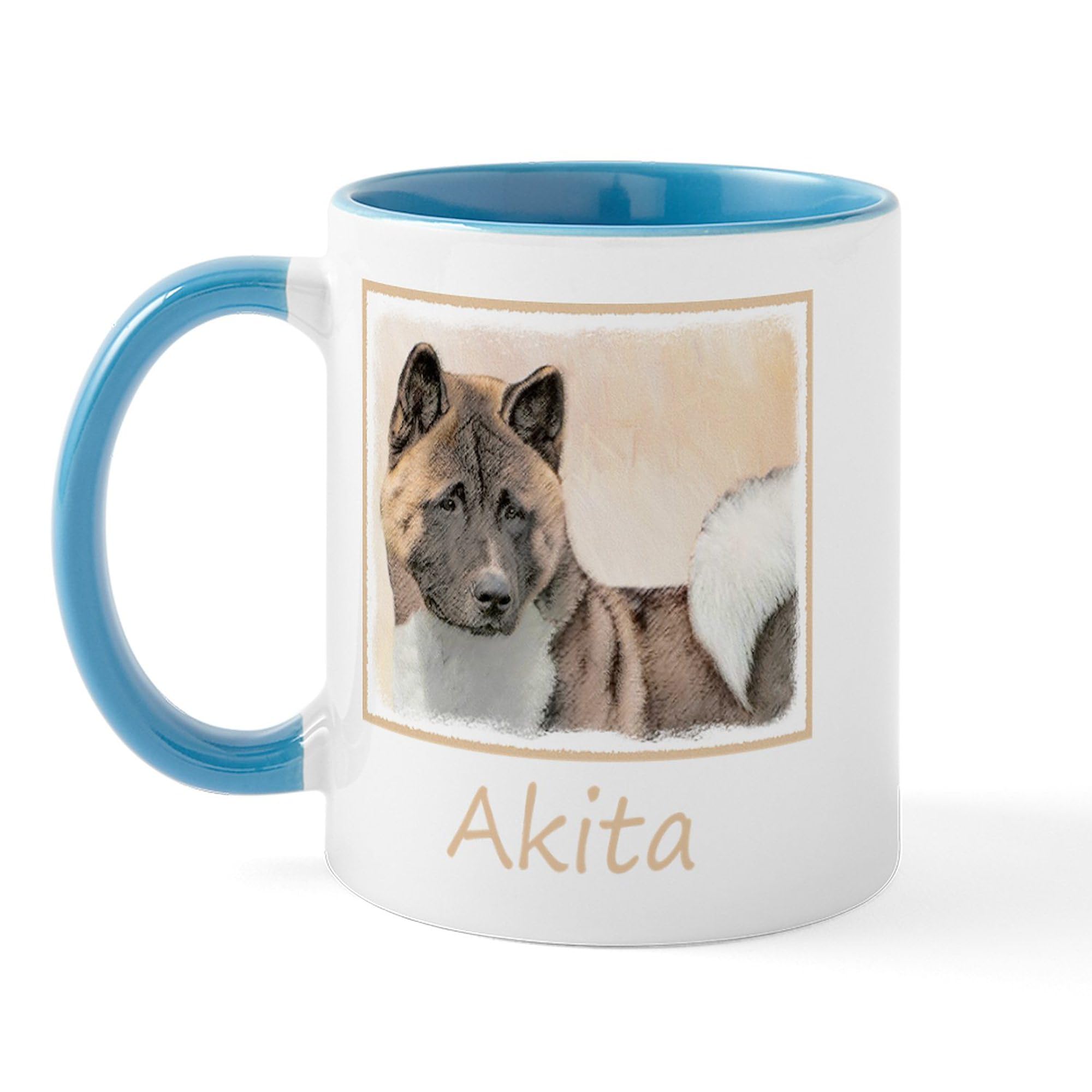 Akita 11 oz (325 ml) Ceramic Coffee Mug - Durable & Stylish White Coffee Cup for Home, Office & Gifts - Perfect for Hot Tea, Coffee & Hot Chocolate